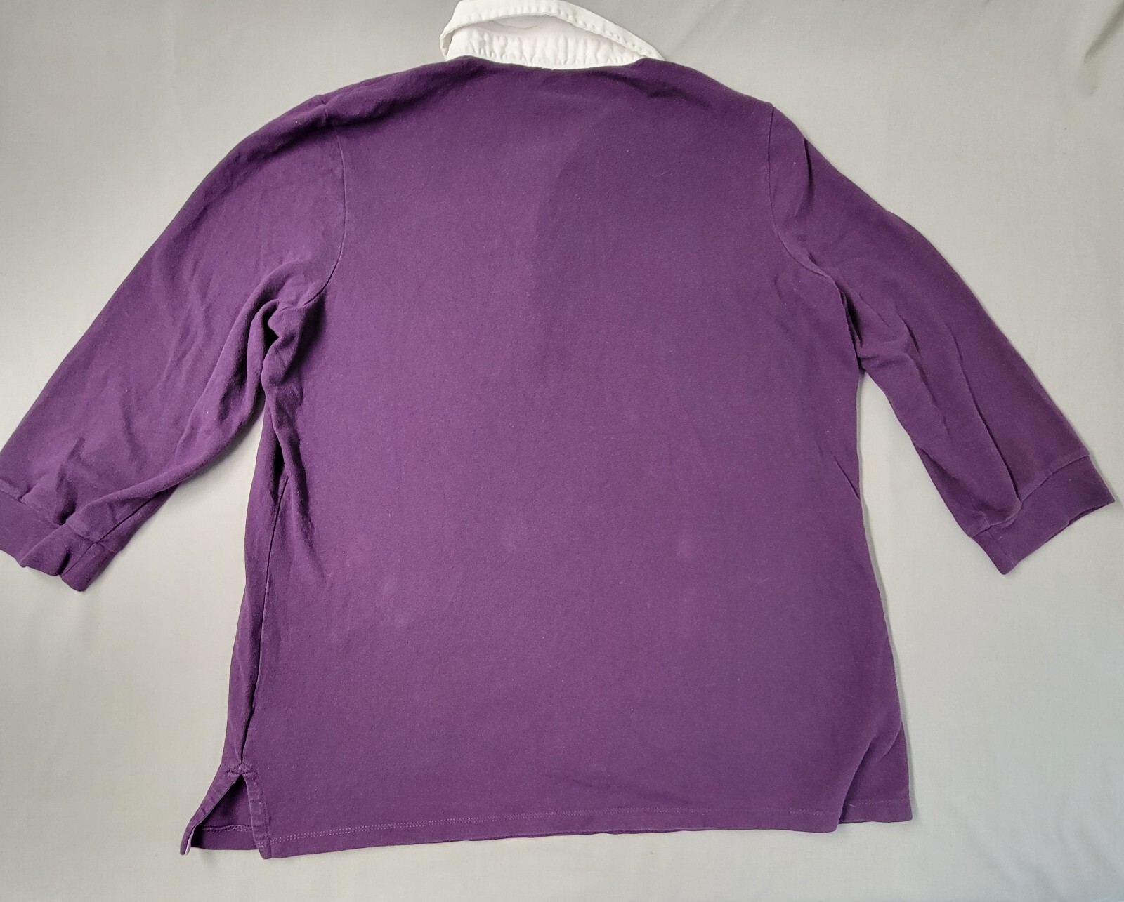 Vintage Laura Scott Womens Shirt Purple Long Sleeve White Collar Sz 16 18 W