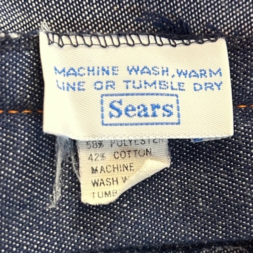 Vintage Sears Dark Wash Denim Shorts High Waisted Blue Size M Womens 70s