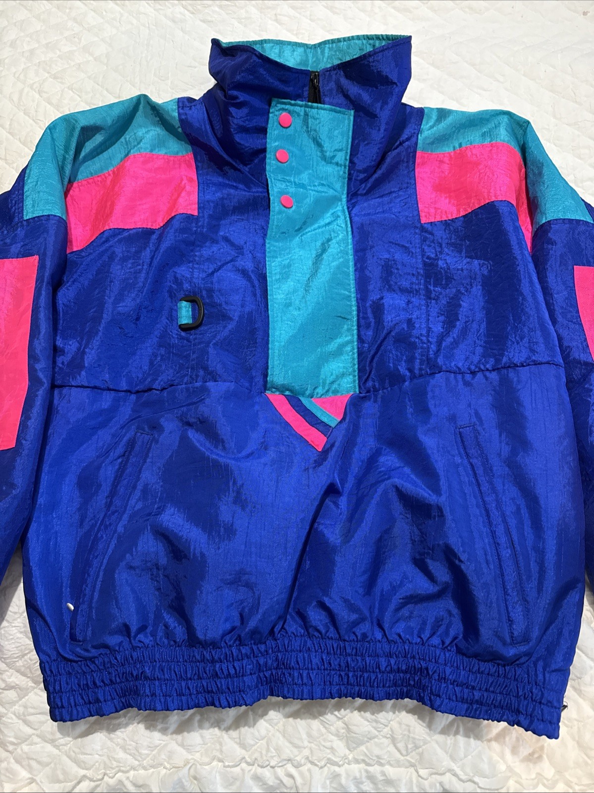 VTG Colorblock Windbreaker Pullover Medium SUNBUSTER Jacket Nylon Retro 1980s