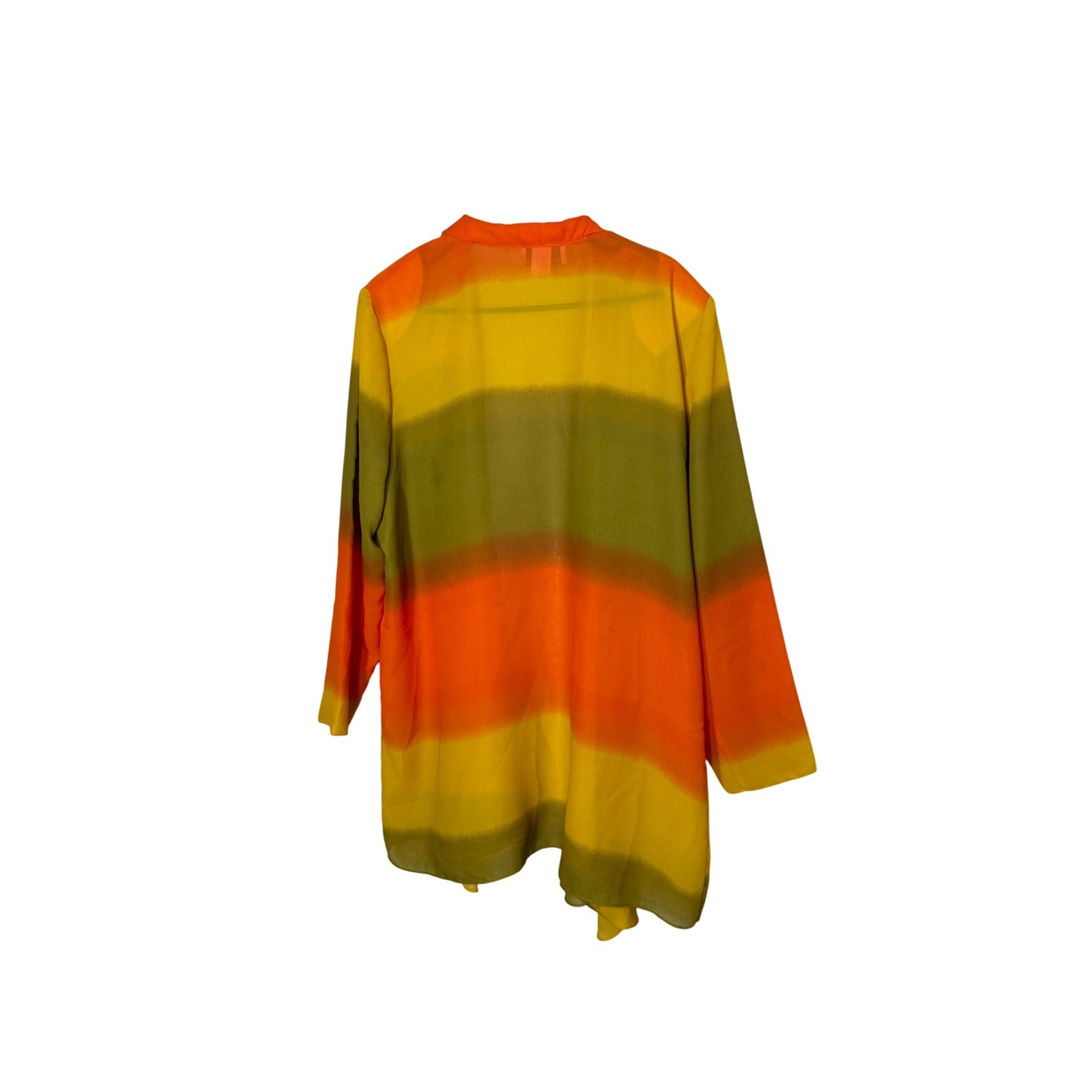 Positive Influence Vintage Ombre Stripe Dress and Cardigan Set Orange Yellow 18