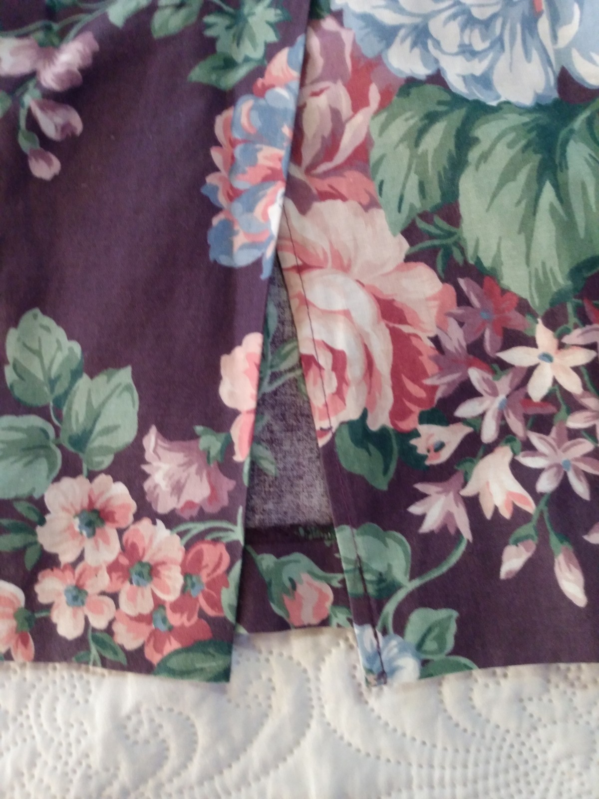 VTG 80s 90s Skirt Set Purple Peplum Floral 1940s Style Cottagecore Retro Size 8