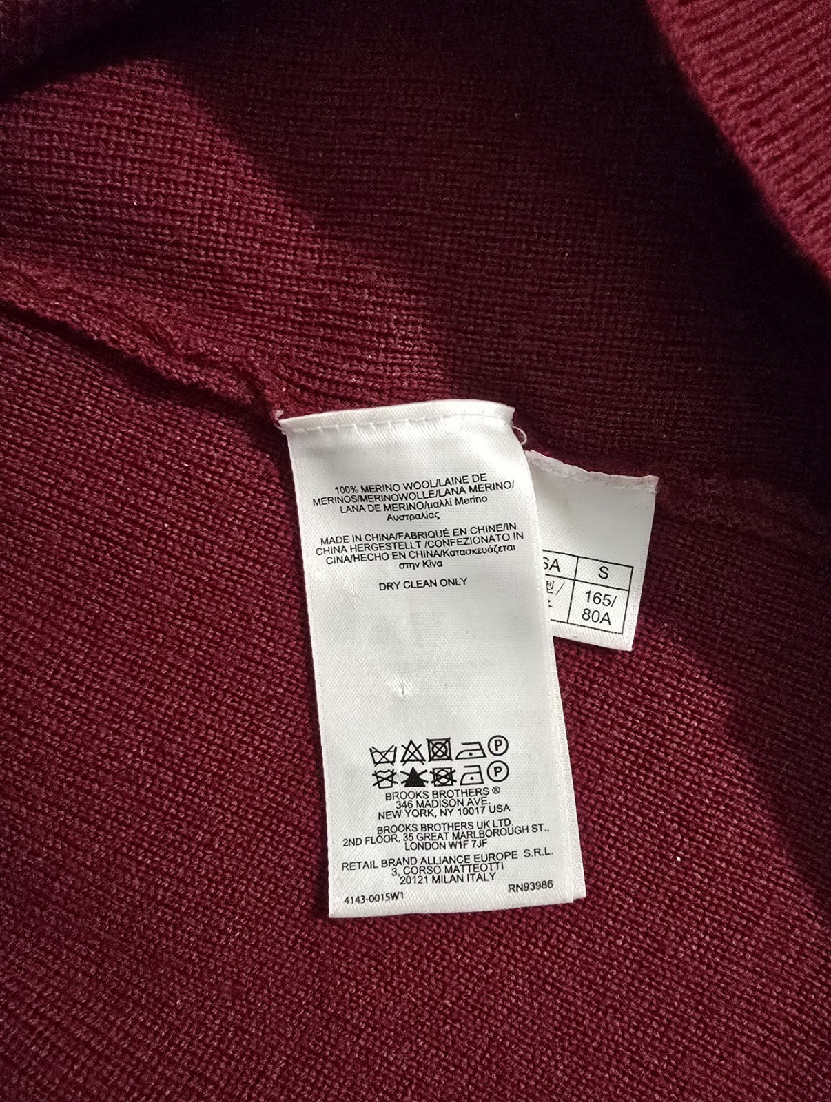 Brooks Brothers Knit 100% Merino Wool Sweater Womens Burgundy Pullover