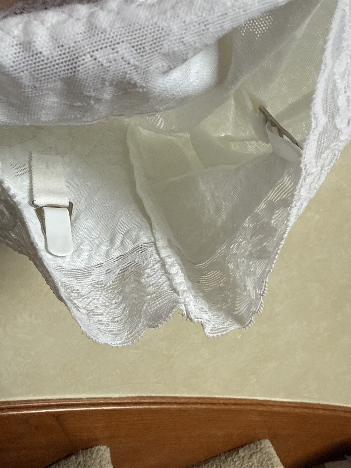 Vintage 38 D Rago All in One Girdle Bodysuit Garters body briefer White Lace