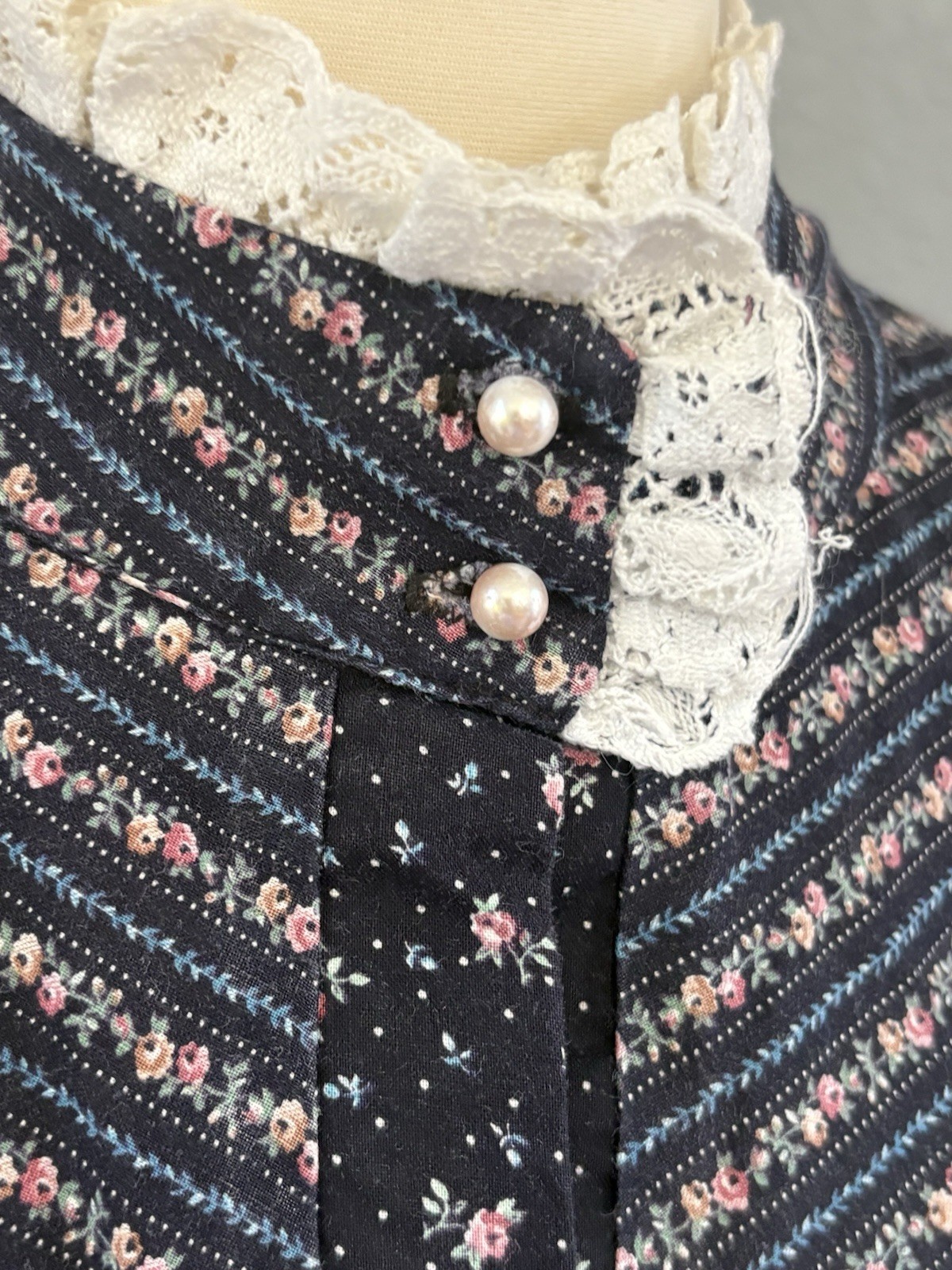 Vintage 70s Stras California Prairie Blouse Size 40 Large Victorian Cottagecore