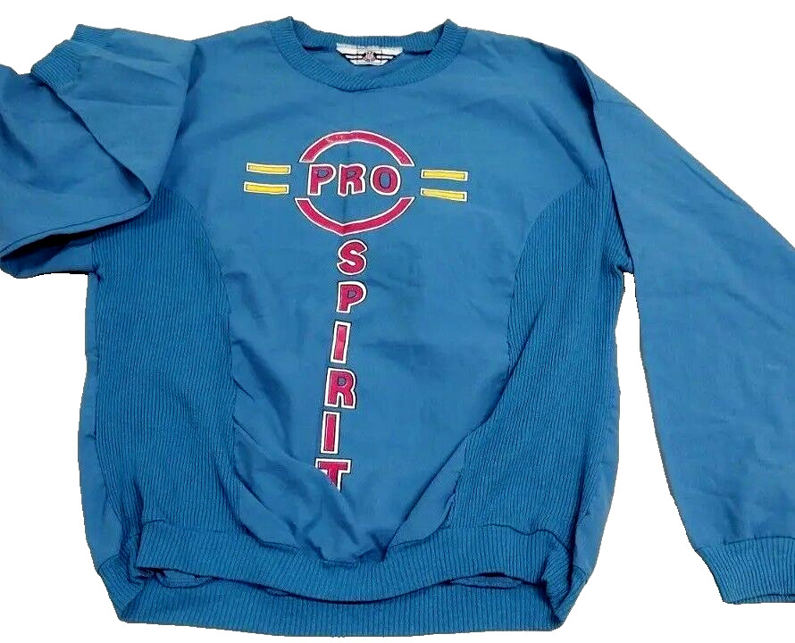 PRO SPIRIT Sweatshirt 1980s Boxy Fit Spring Break Cotton New Wave College