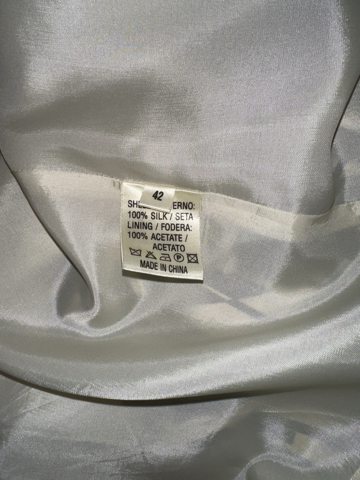 Vintage Nuovacitta Italian Silk Skirt Cream & Black Abstract Size 42 (~Small)