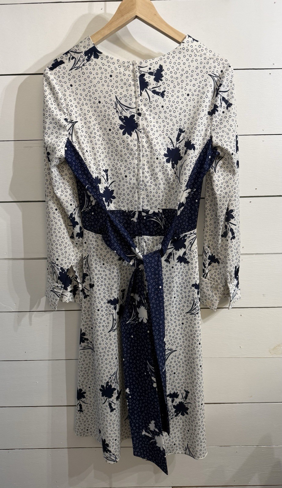 VTG 1970’s Blue & White Dress George Gerring Miami Women’s Medium 8/10