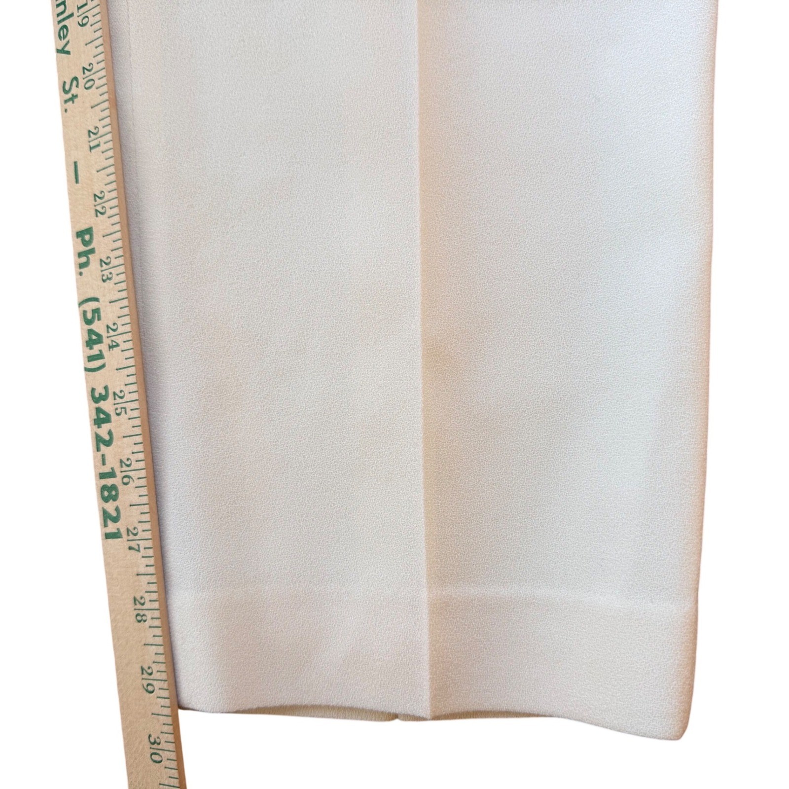 Valerie Stevens Wool Trousers Womens 8 Cream Pleated High Rise Straight Vintage
