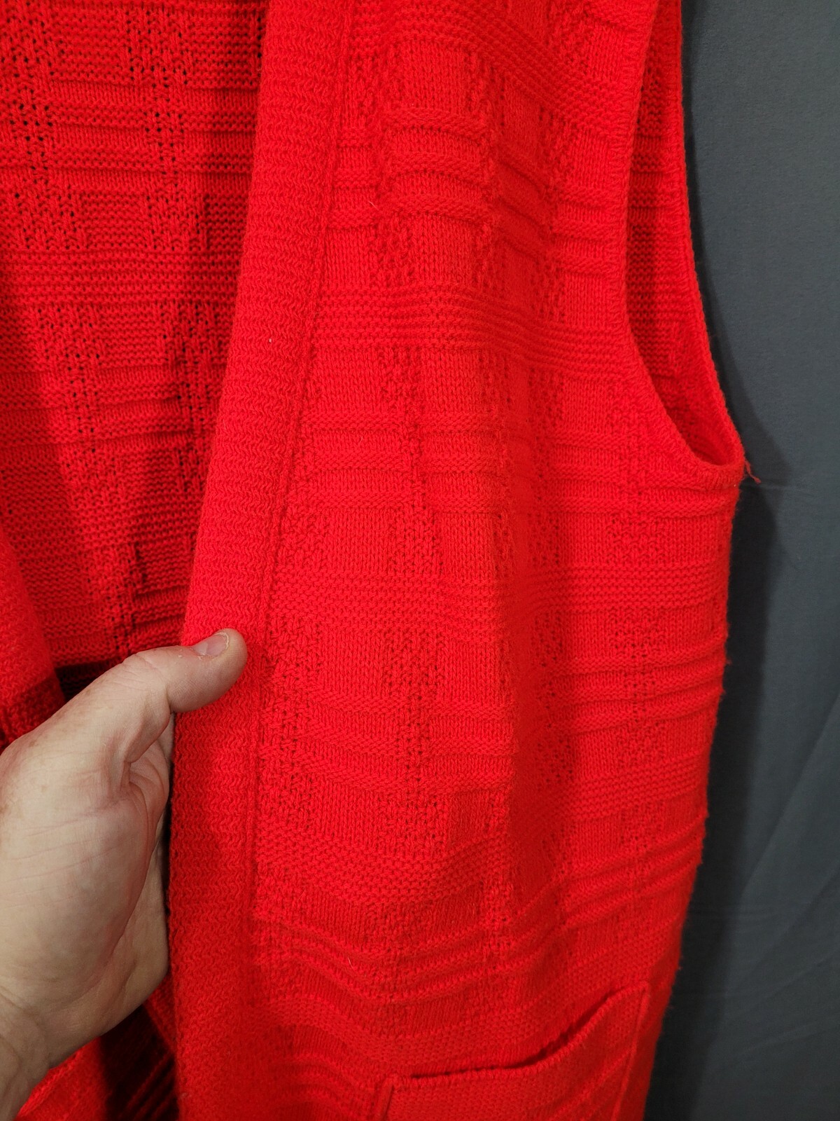 Milrank Sweater Vest with Pockets VintageNO Closure Adult Size Medium 70s Retro