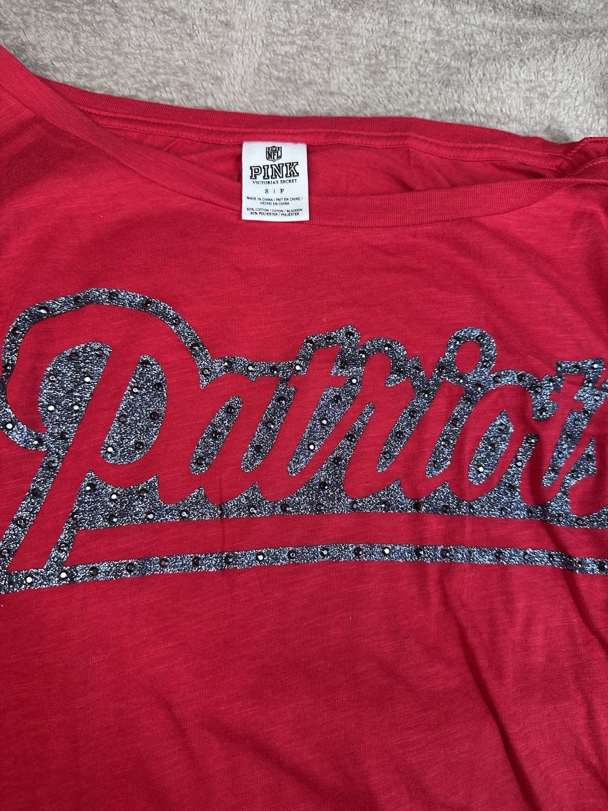 Y2k PINK Victoria’s Secret New Patriots NFL graphic Red T-Shirt Size S