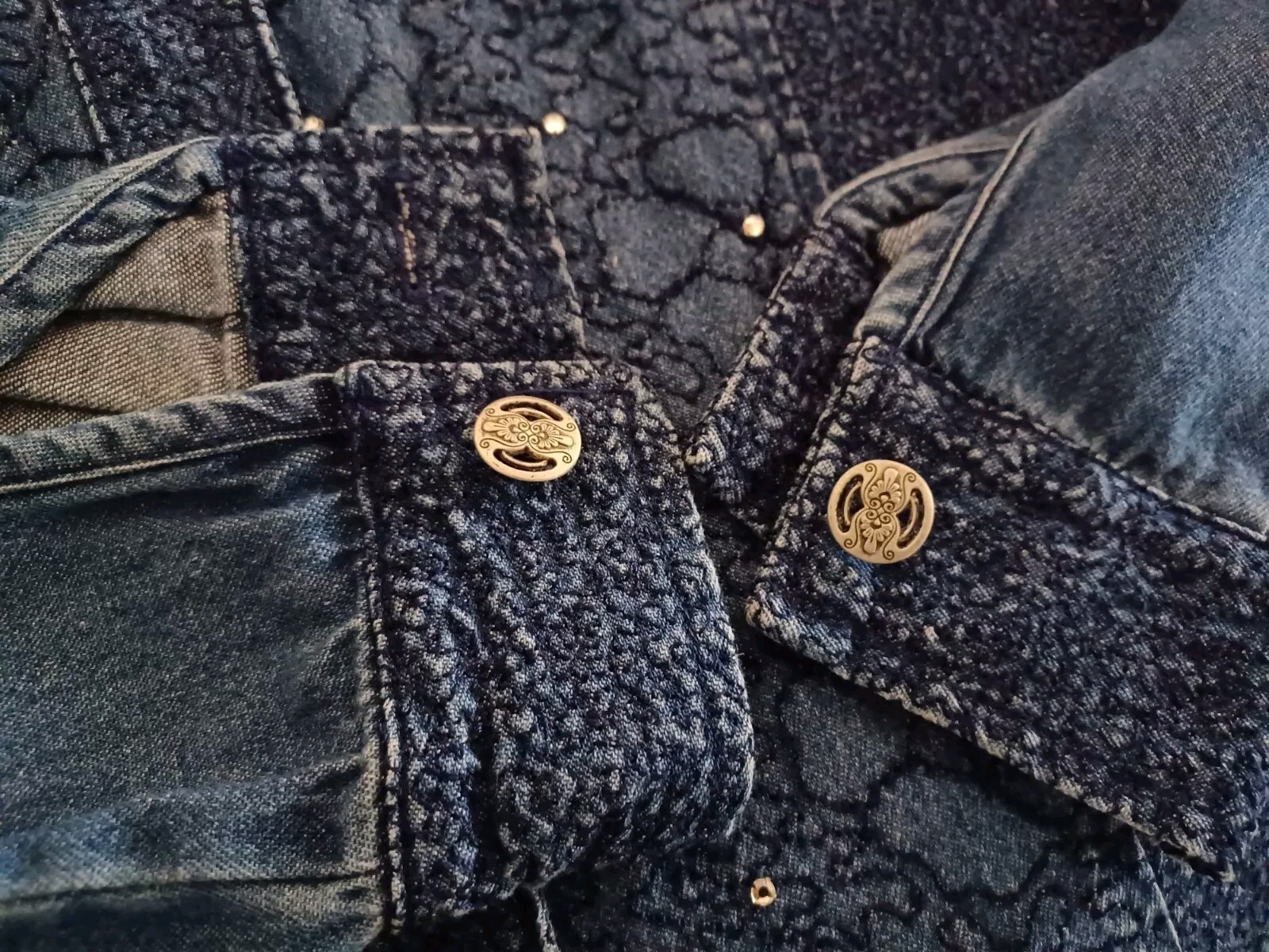 Vtg Saint Germain Paris Denim Rhinestones 2 Pc Jacket Medium/Pants Small