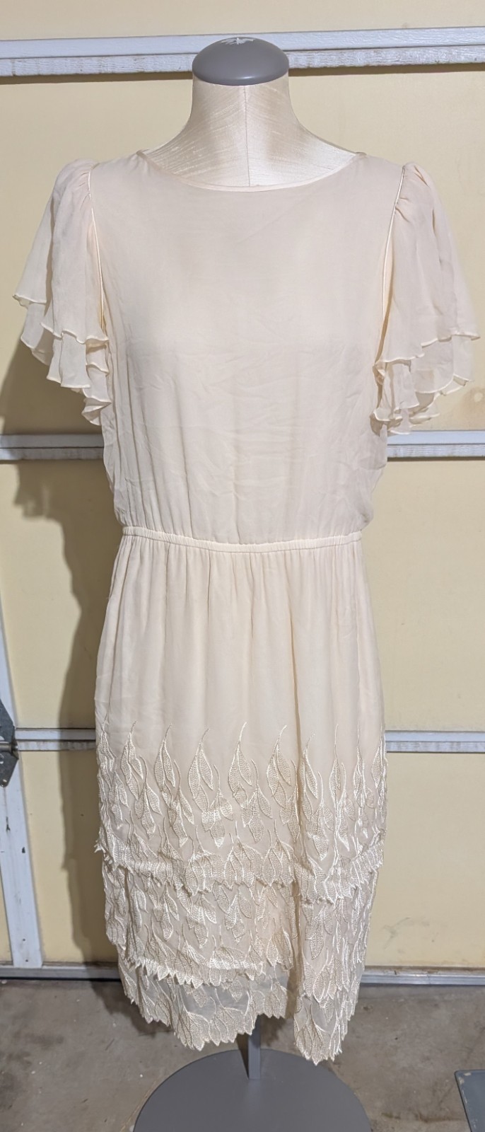 Jonathan Hitchcock Vintage Cream Dress Reuben Thomas Womens lace classic chic (G