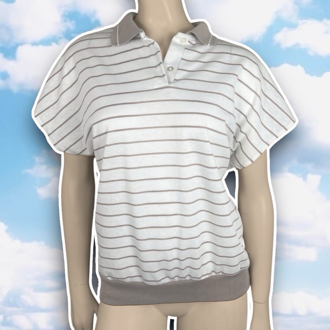 80s Vintage Golden Wings Short Sleeve Polo Shirt Sz Large Preppy Country Club