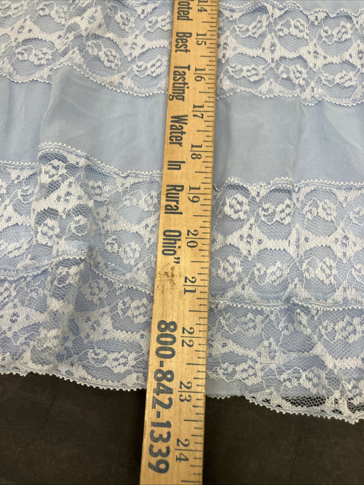 Half Slip Vintage Lingerie Nylon Carol Brent Skirt Liner Blue Medium Lace