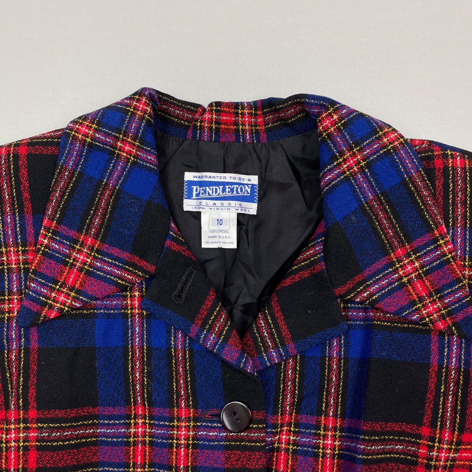 Pendleton Classic Wool Blazer Womens 10 Plaid Lined Jacket Casual Business
