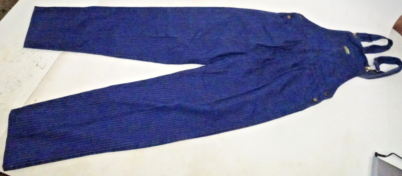 Vintage 80s Oshkosh Pinstripe Overalls Women’s Juniors 11 Blue Farm Bibs Work US