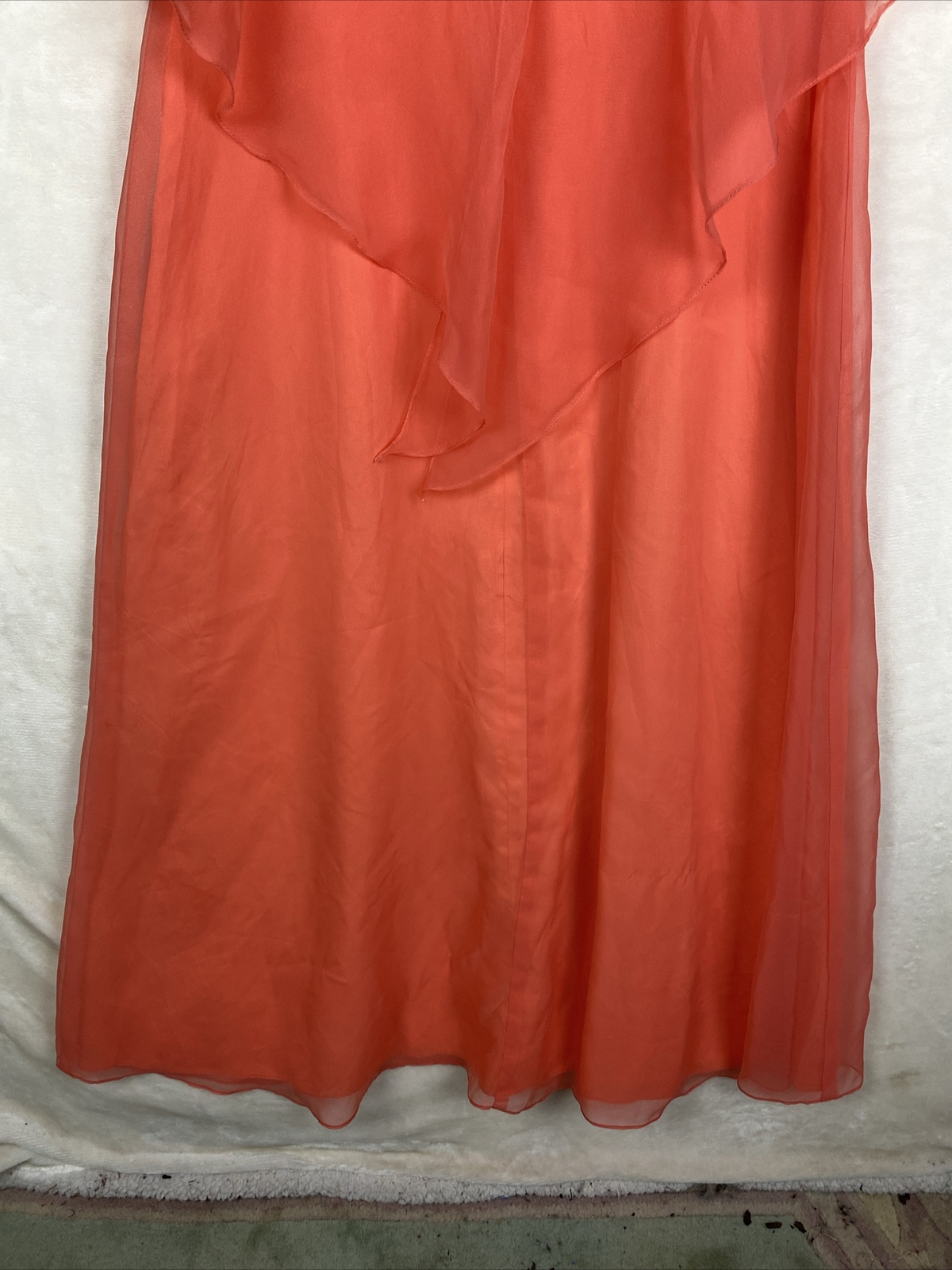 70s Chiffon Cape Dress with Rhine Stone Embellishment / Boho Hippie Goddess USA