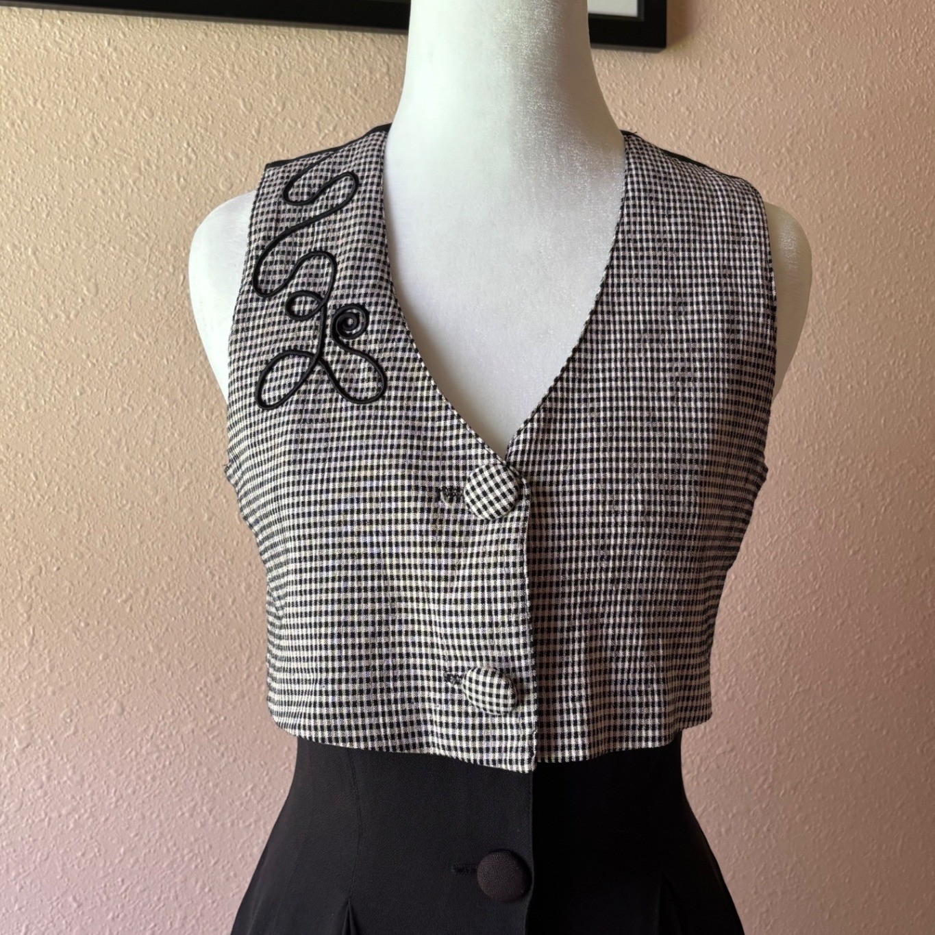 Vintage 80s / 90s Gingham Miss Honey Teachercore Maxi Dress