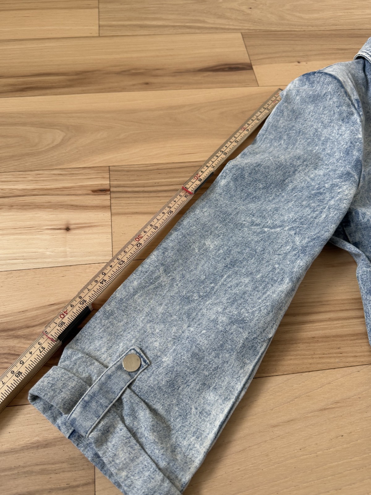 Entro Stretch Lightweight Denim Stonewashed Cotton Blazer Sz S Fitted Retro 80s