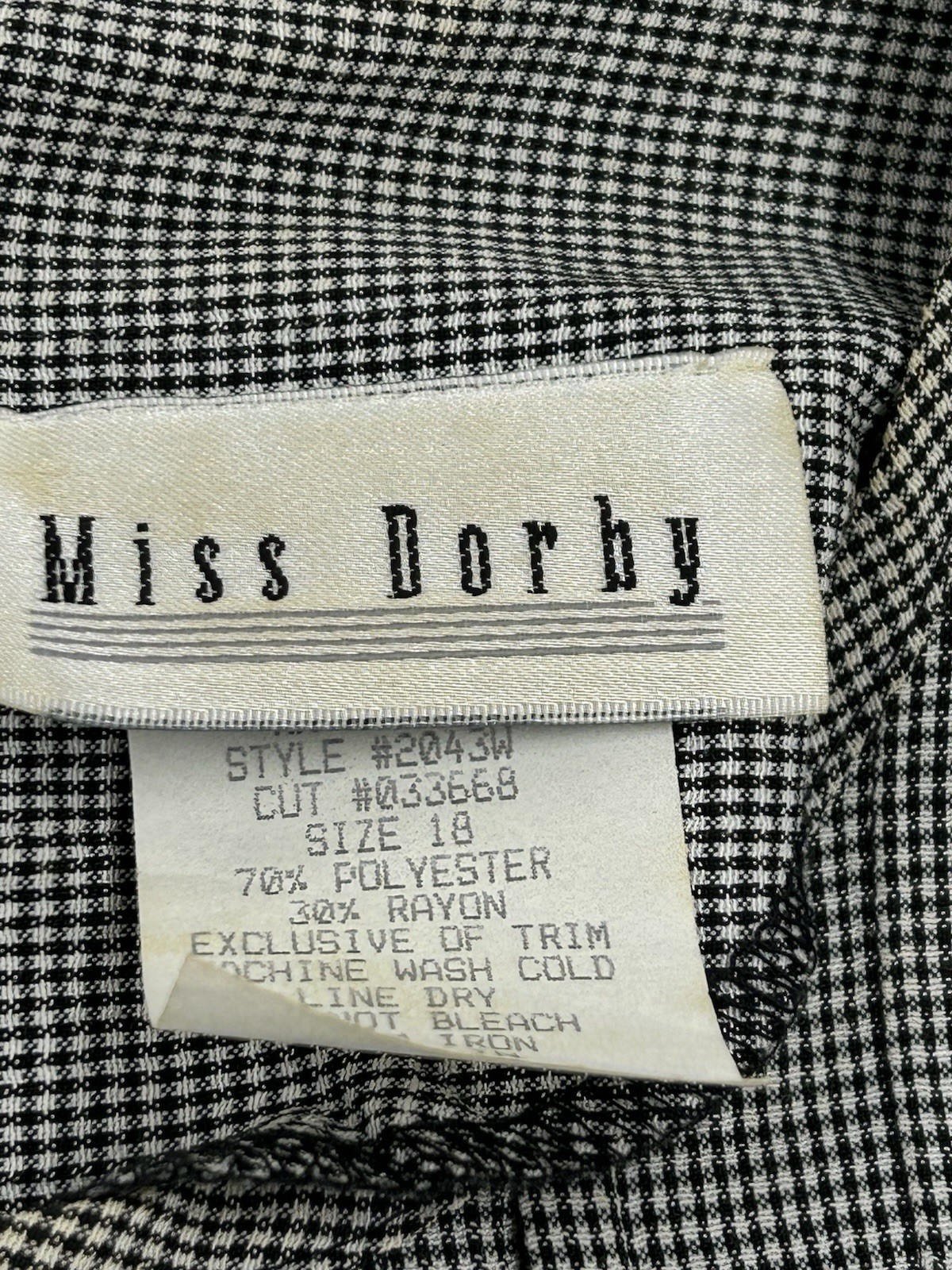 Vintage Miss Dorby Sleeveless Dress Size 18 Grey And Black