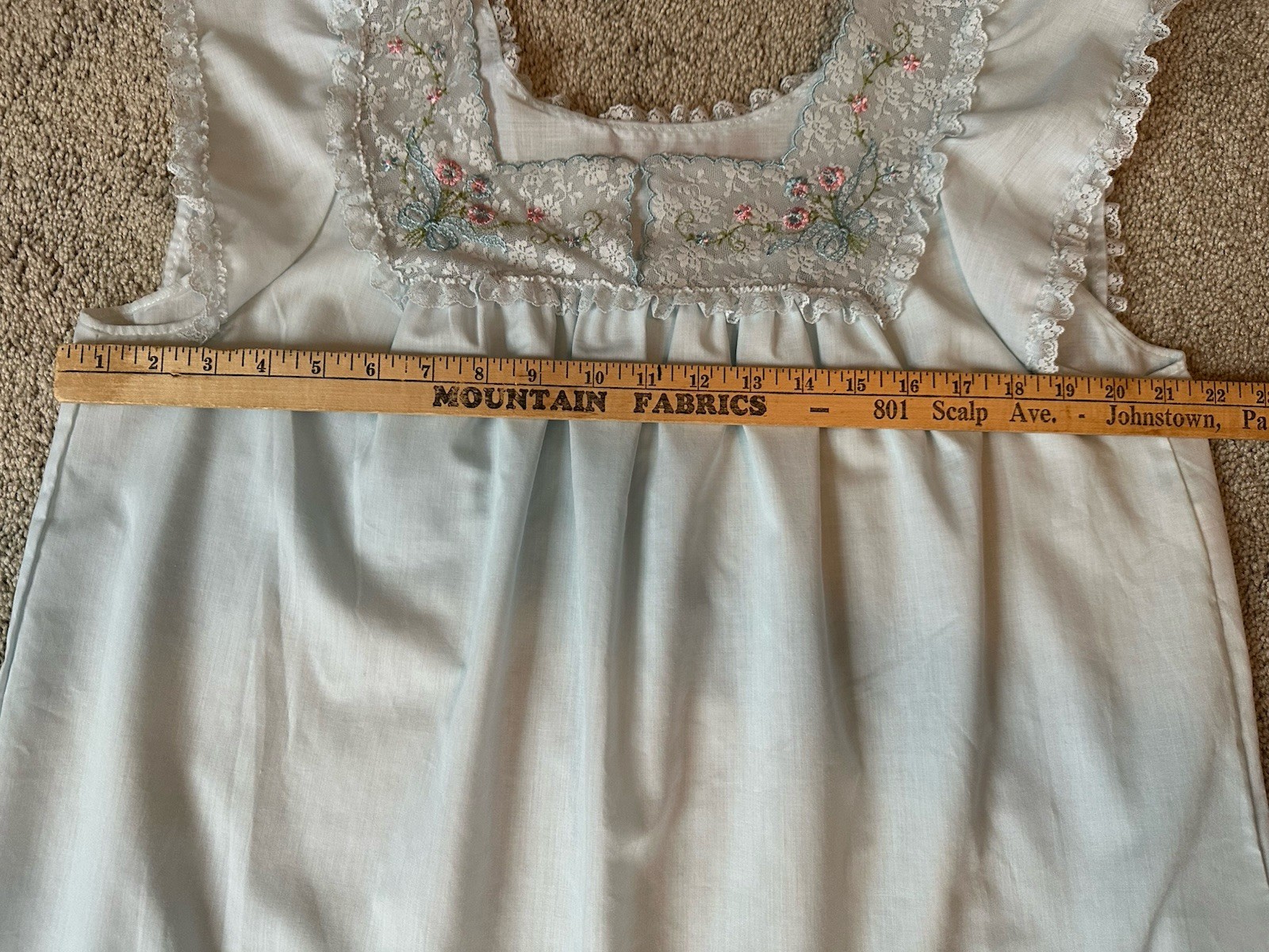 VTG Sears Perma-Prest Light Blue Nightgown Size 36/38 Mother’s Day Gramma Summer