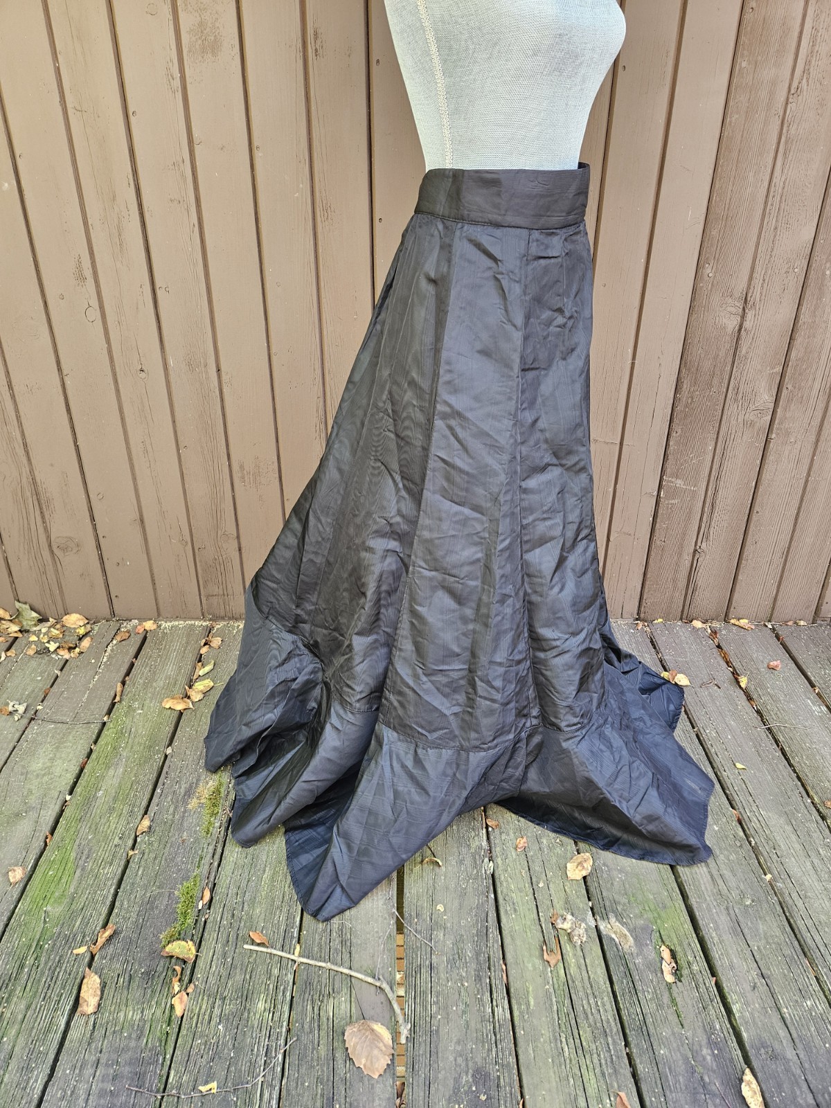Vintage Aunt Abigails Attic Black Tafetta Maxi Steampunk Witches Gothic Skirt