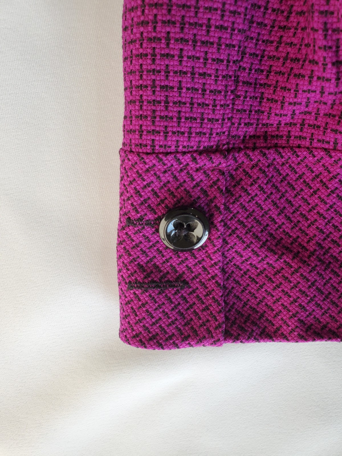 Mary Kay by Lion Uniform Group Purple Black Tweed Wool Blend Blazer 16 Reg *