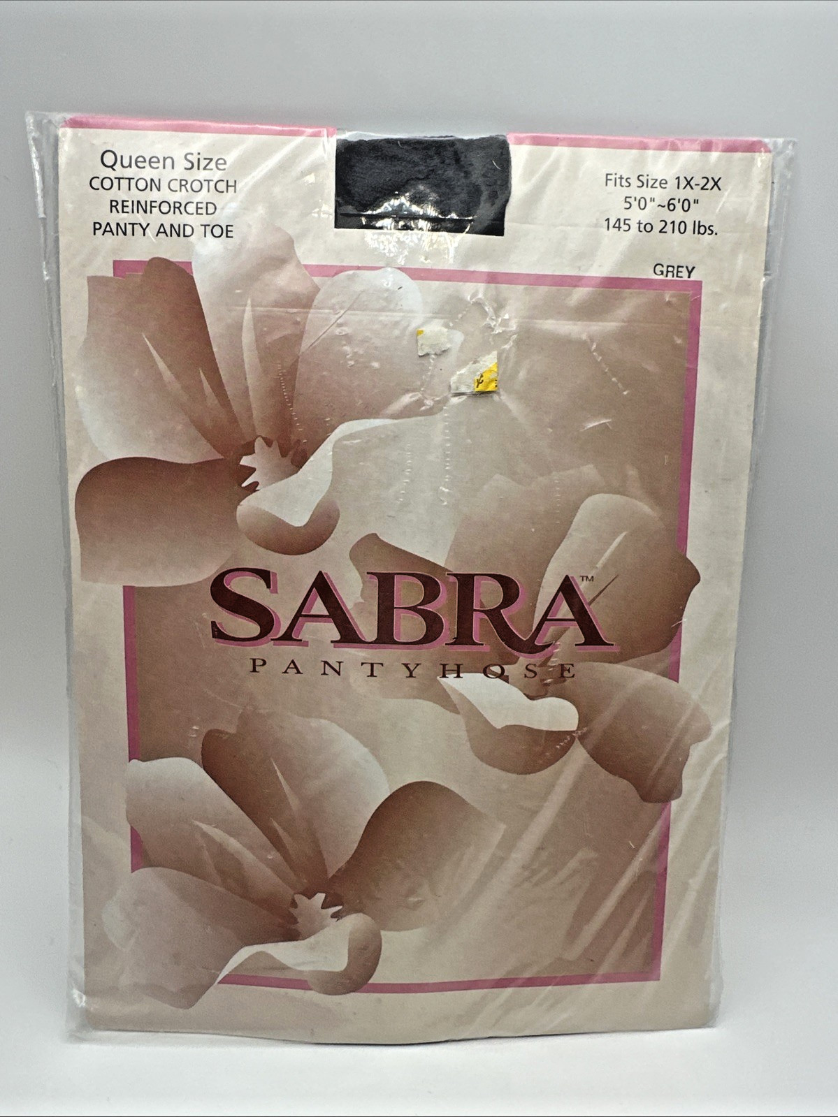 Sabra Size 1X-2X Pantyhose Gray Grey Reinforced Panty Sheer 100% Nylon NIP