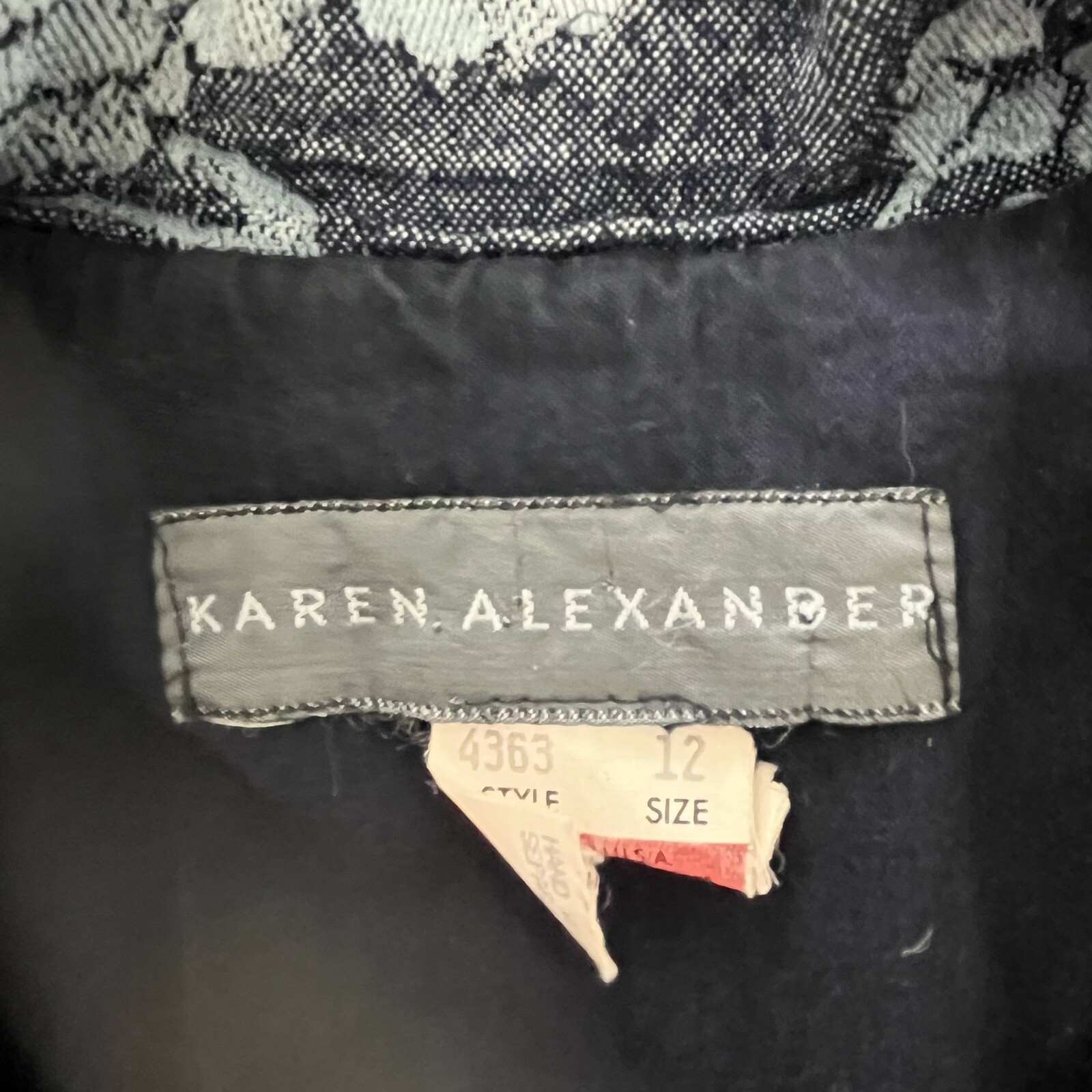 VTG Karen Alexander Maxi Western dress 12 Navy Fit Flare Rodeo Festival Cowgirl