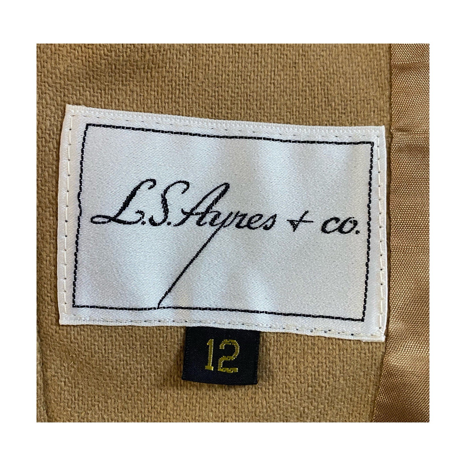 Y2K L.S. Ayres & Co Wool Blend Camel Blazer Jacket Equestrian Riding Size 12