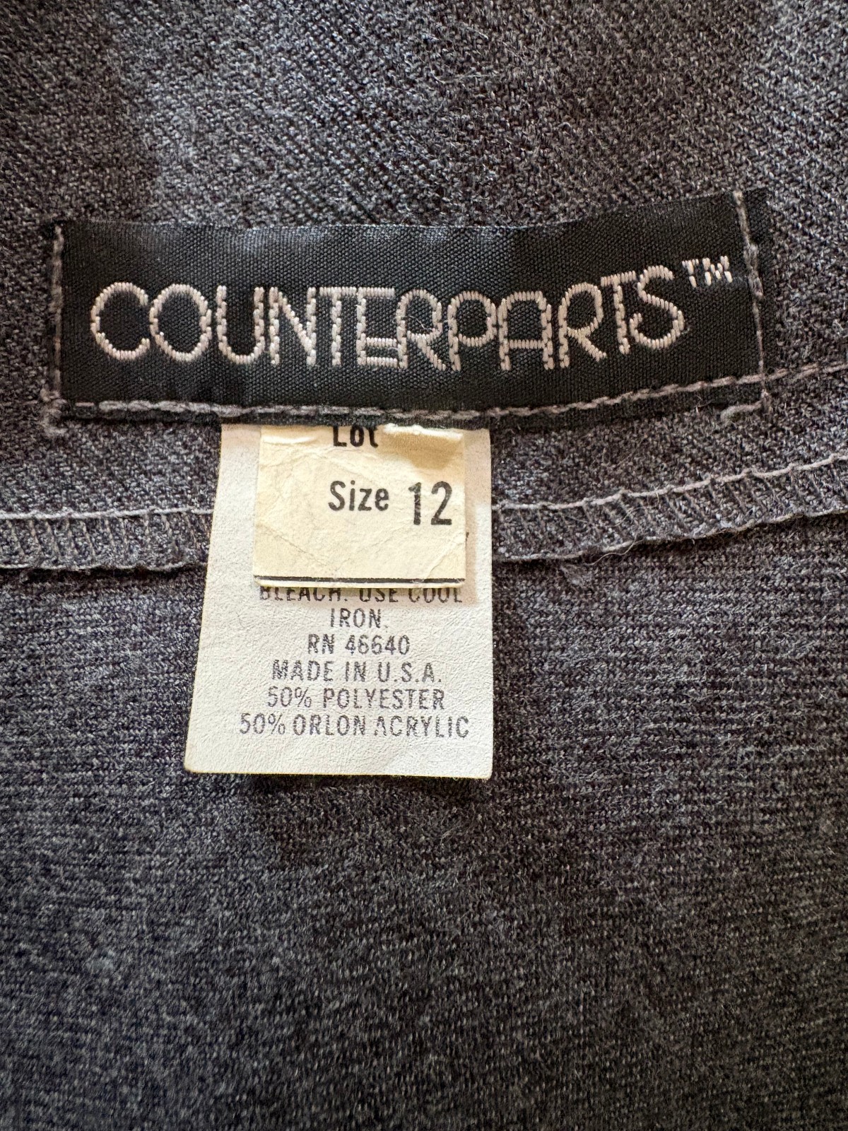 VINTAGE COUNTERPARTS GREY SIDE-BUTTON MAXI SKIRT, SIZE 12
