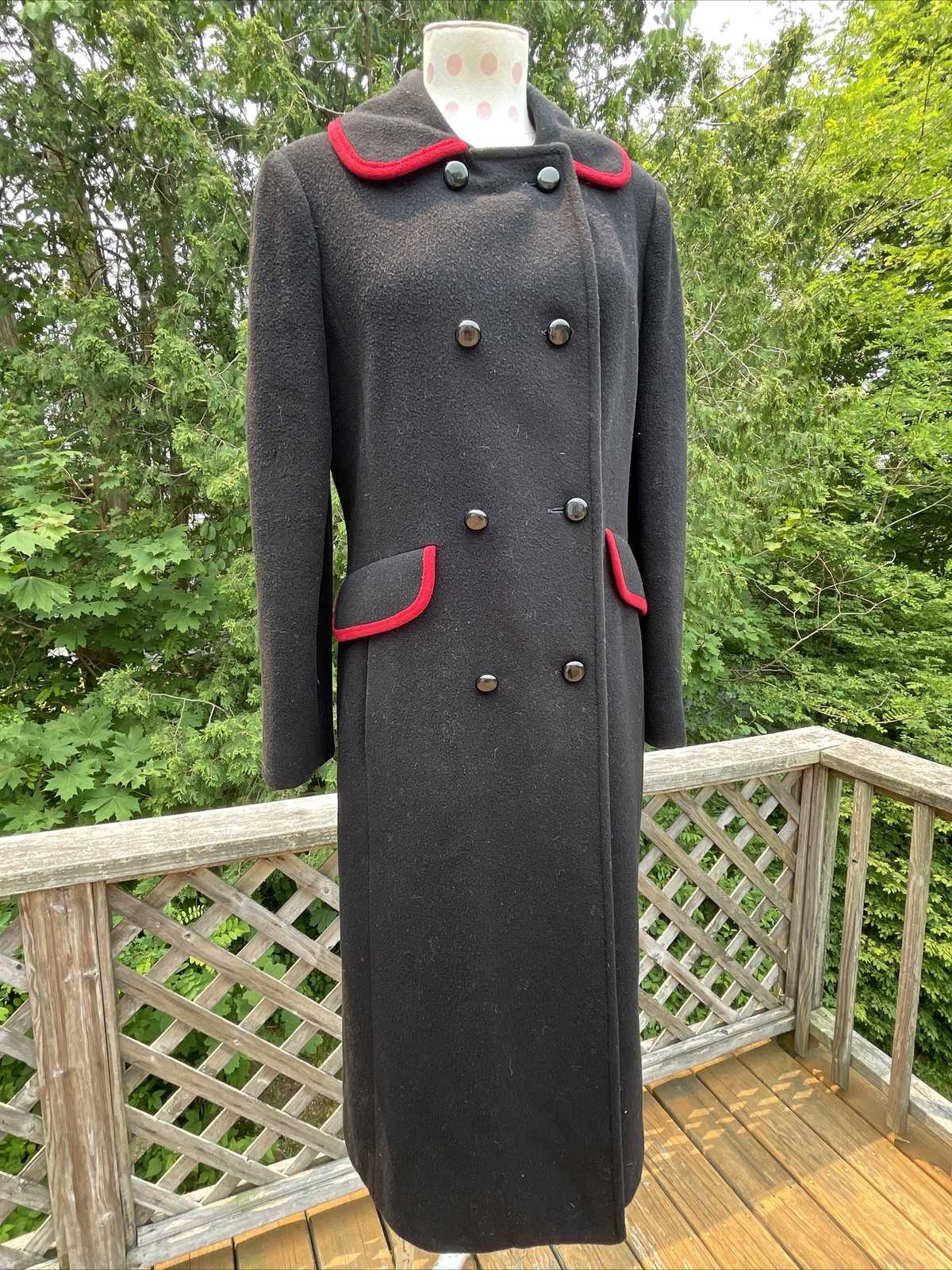 Vintage 60’s 70’s 100% Pure Wool Women’s LG. Loden Coat Long Winter Red Size 12?
