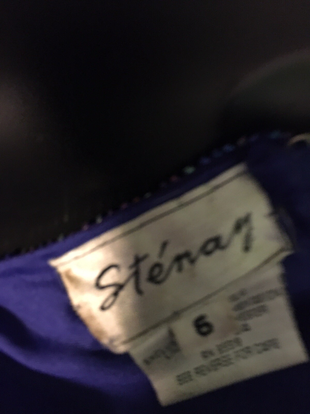 Vintage Stenay Stunning Evening beaded Dress Marine Blue Size 6 With Nice Design