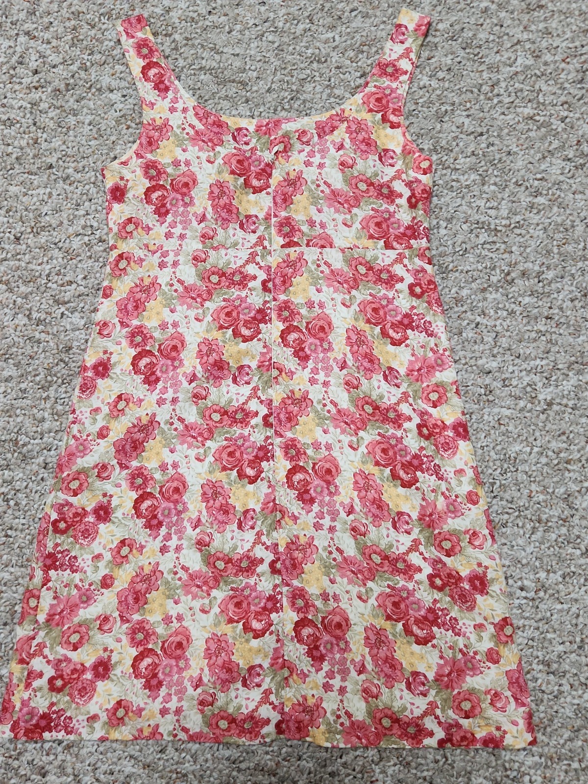 Vintage Laura Ashley UK Floral Linen Dress Cottagecore Romantic Midi Size US 4