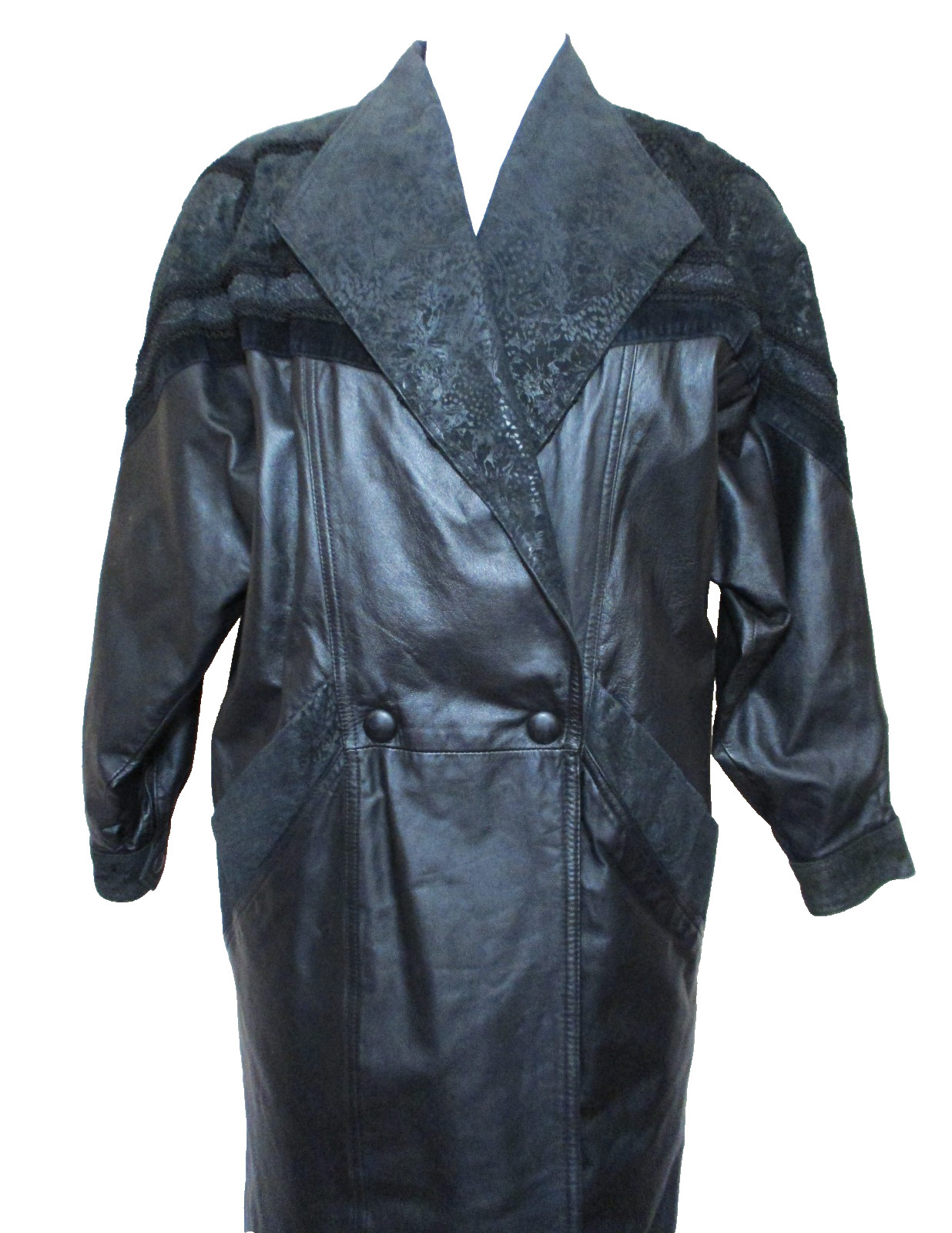 Vtg Wilsons Leather Maxi Coat XS Women Black Leather Removable Thinsulate Liner