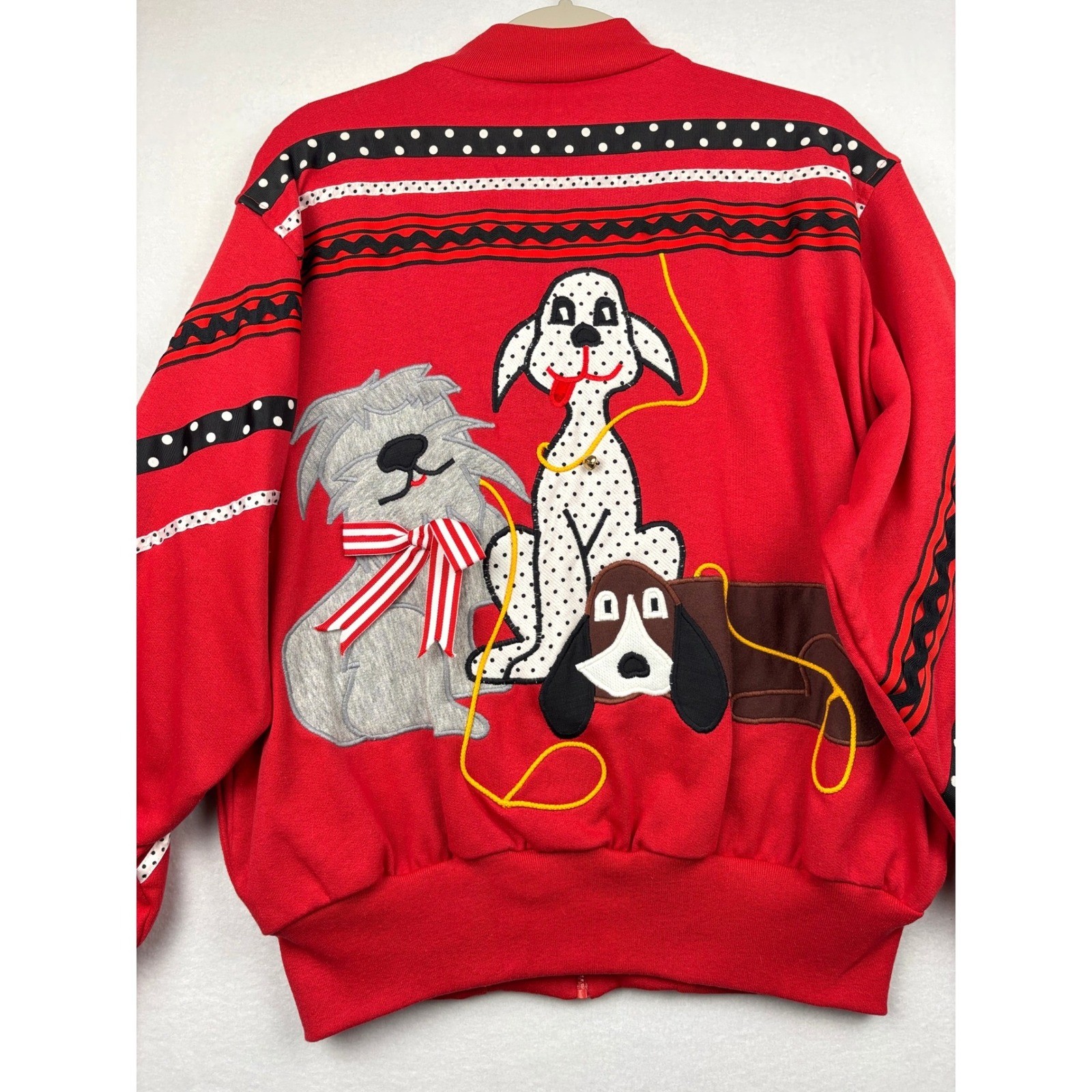 Southern Stitches Sweatshirt Womens Large Vintage Dog Applique Zip Jacket USA