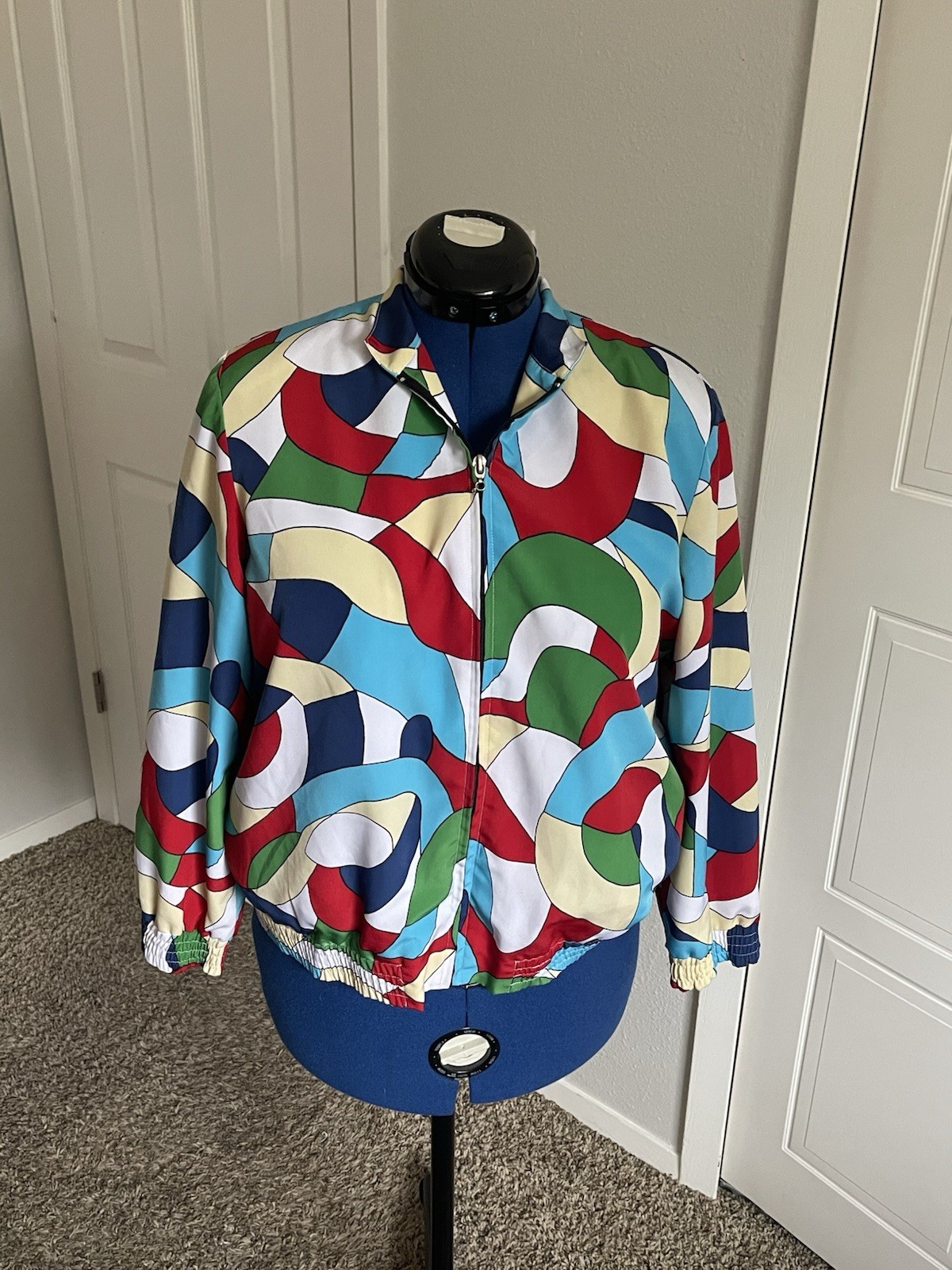 1980s/90s Vintage Drapers and Damons Multicolor Windbreaker Light Jacket Rainbow