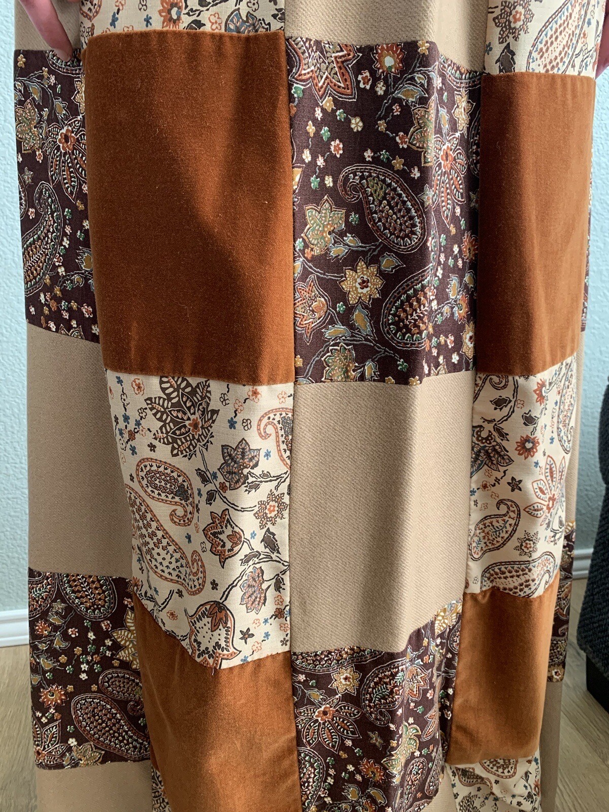 MR.HANK Vintage 1970s Patchwork Boutique Long Boho Hippie Skirt -Matching Set!