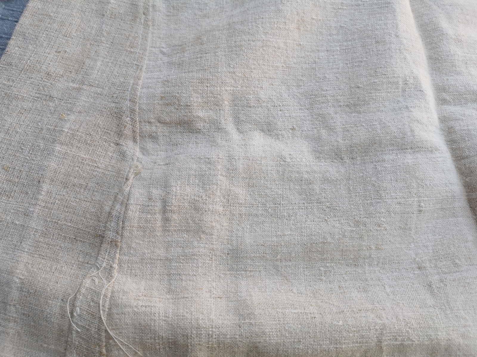 OLD PRIMITIVE WOMENs LONG WHITE SHIRT HOMESPUN FABRIC HEMP CLOTH