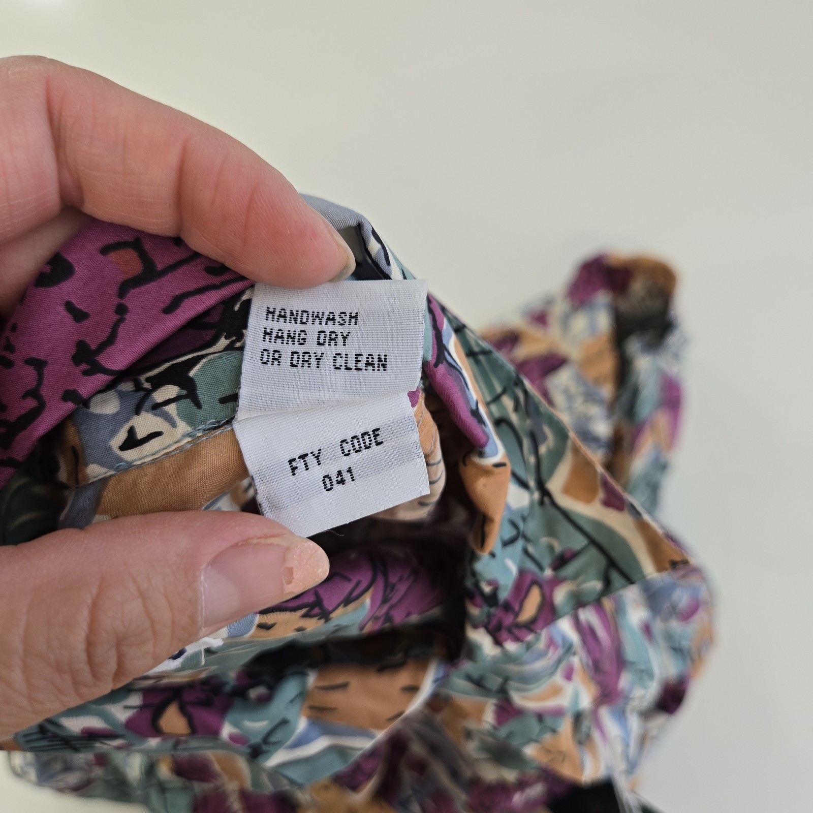 VTG 90s Dont Stop Washed Silk Shirt Blouse Abstract Floral Art to Wear M NWT