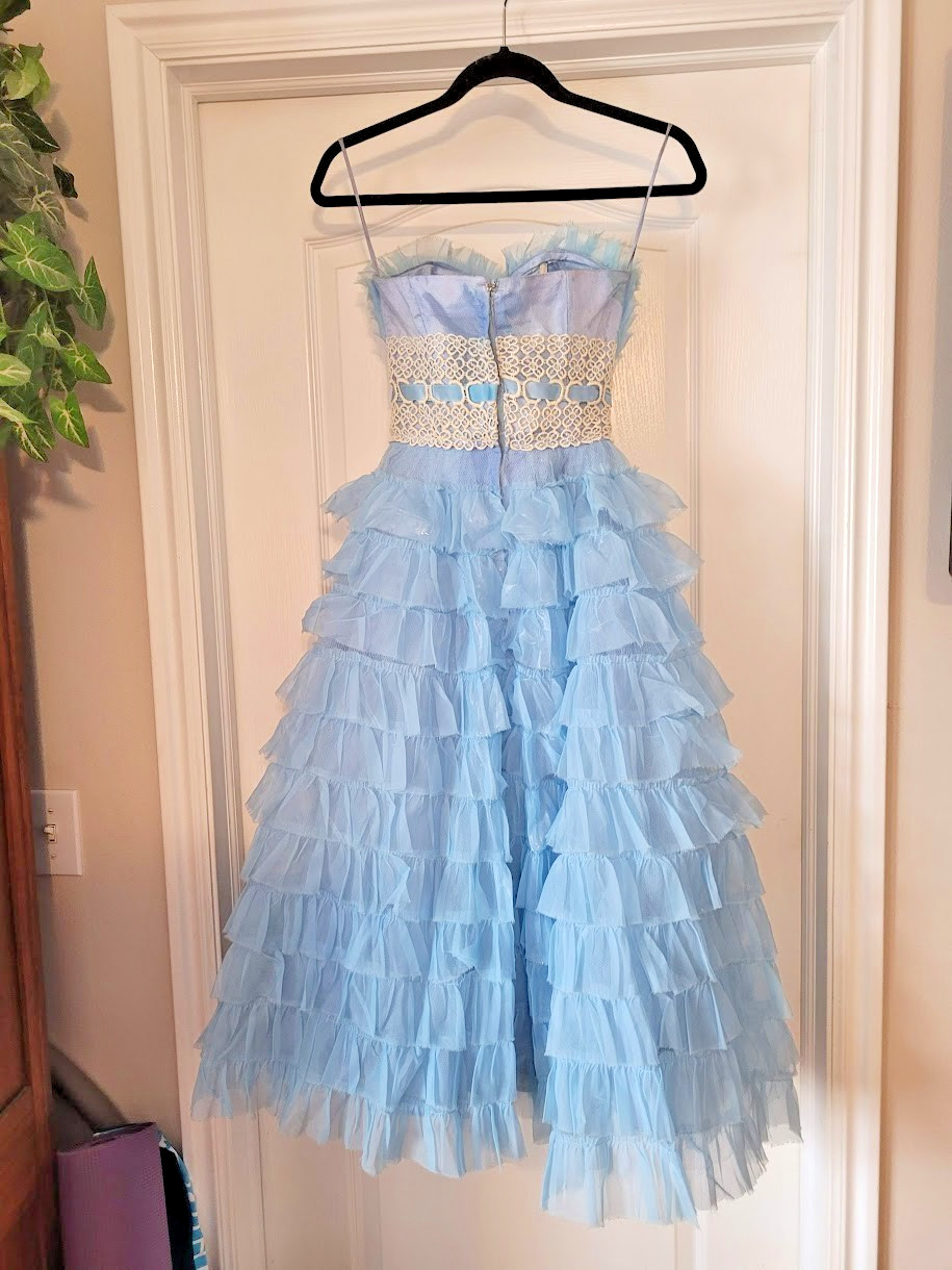 Vintage 1950’s Tulle Formal Strapless Dress Prom extra small