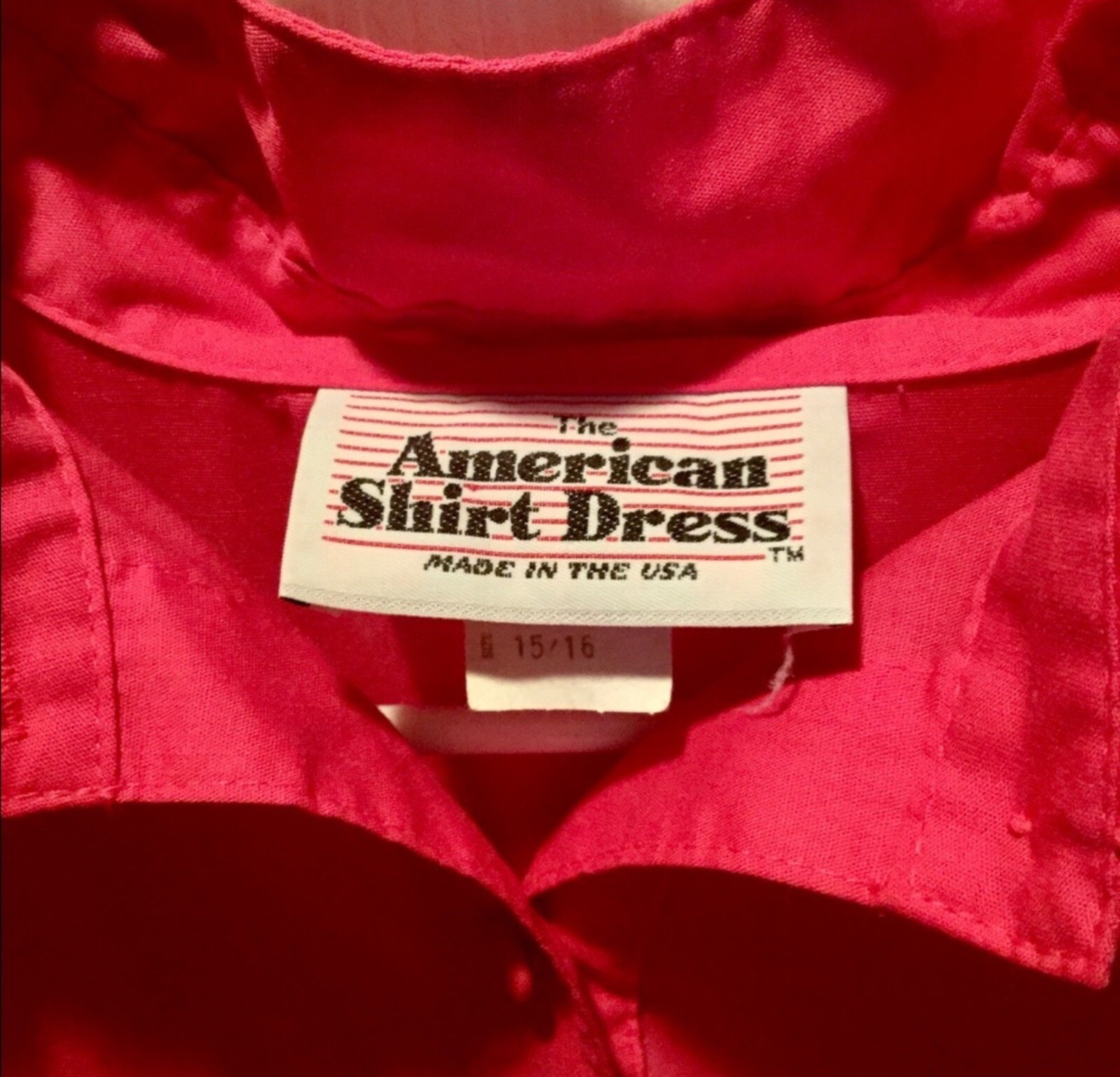 Women’s Vintage Pink 80’s The American shirt dress Shirt Dress Size 15/16 Retro