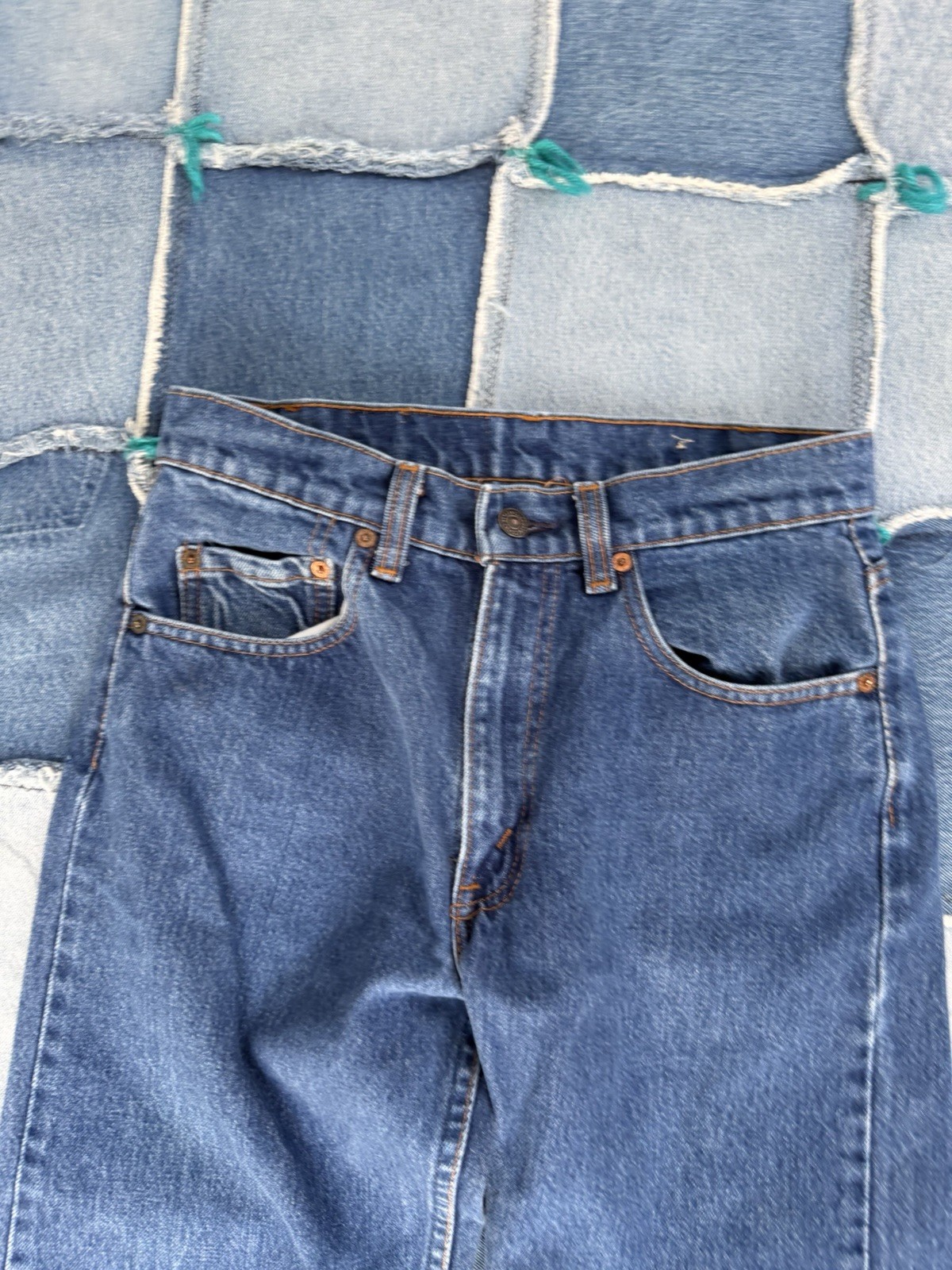 Vintage Levis 505 0217 Red Tab Jeans Denim Womens Straight 35×30 USA Made Fades
