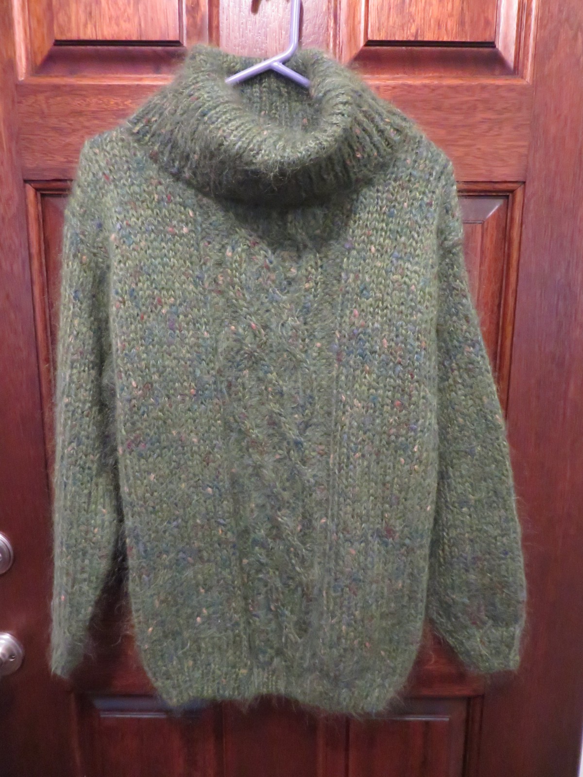 VINTAGE chelsea young Green Mohair/Wool/Acrylic/Polyester Turtleneck Sweater. M.