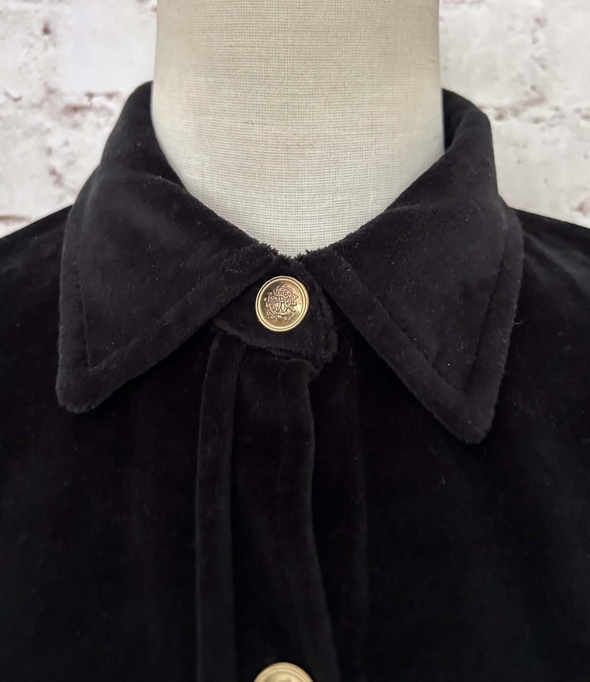 Jones New York Shirt Dress Women *M/L Petite Vintage Velvet 90’s Goth