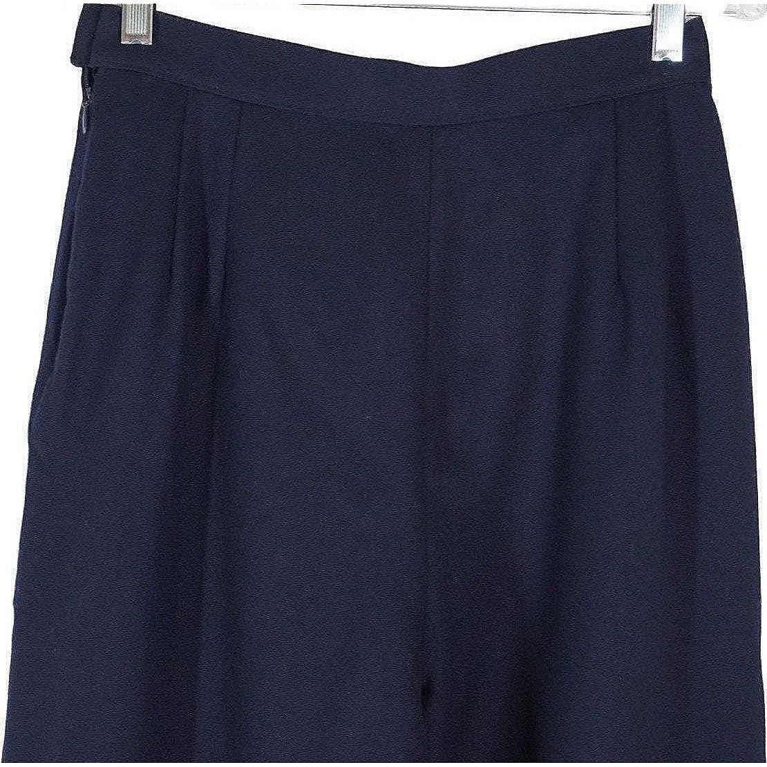 Pendleton Trousers Women Size 8 Navy Blue Pleated High Waist Wool Crepe Vintage