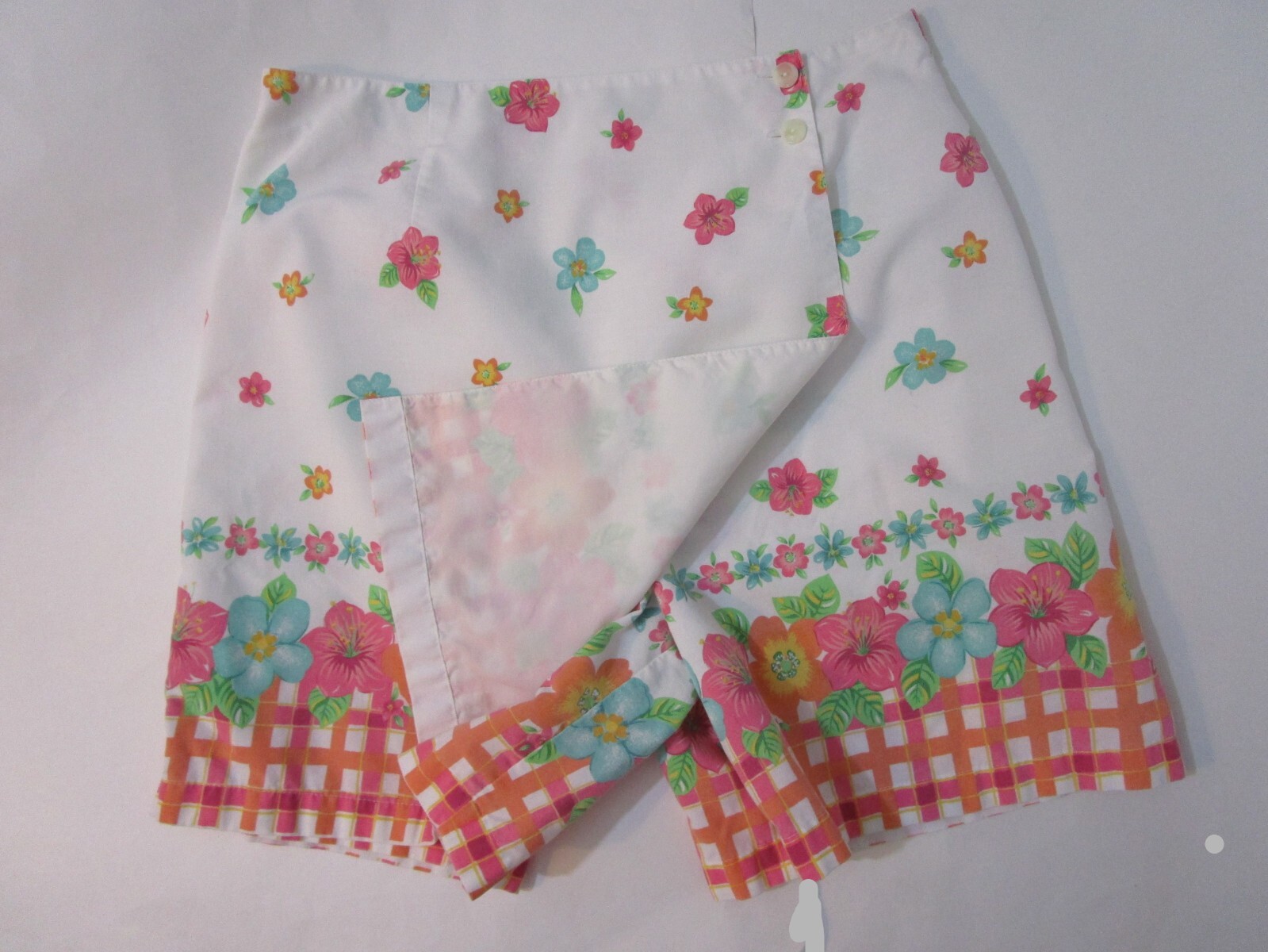 XL Vintage 60s Short Skirt Athleisure Tennis Golf Floral Checks