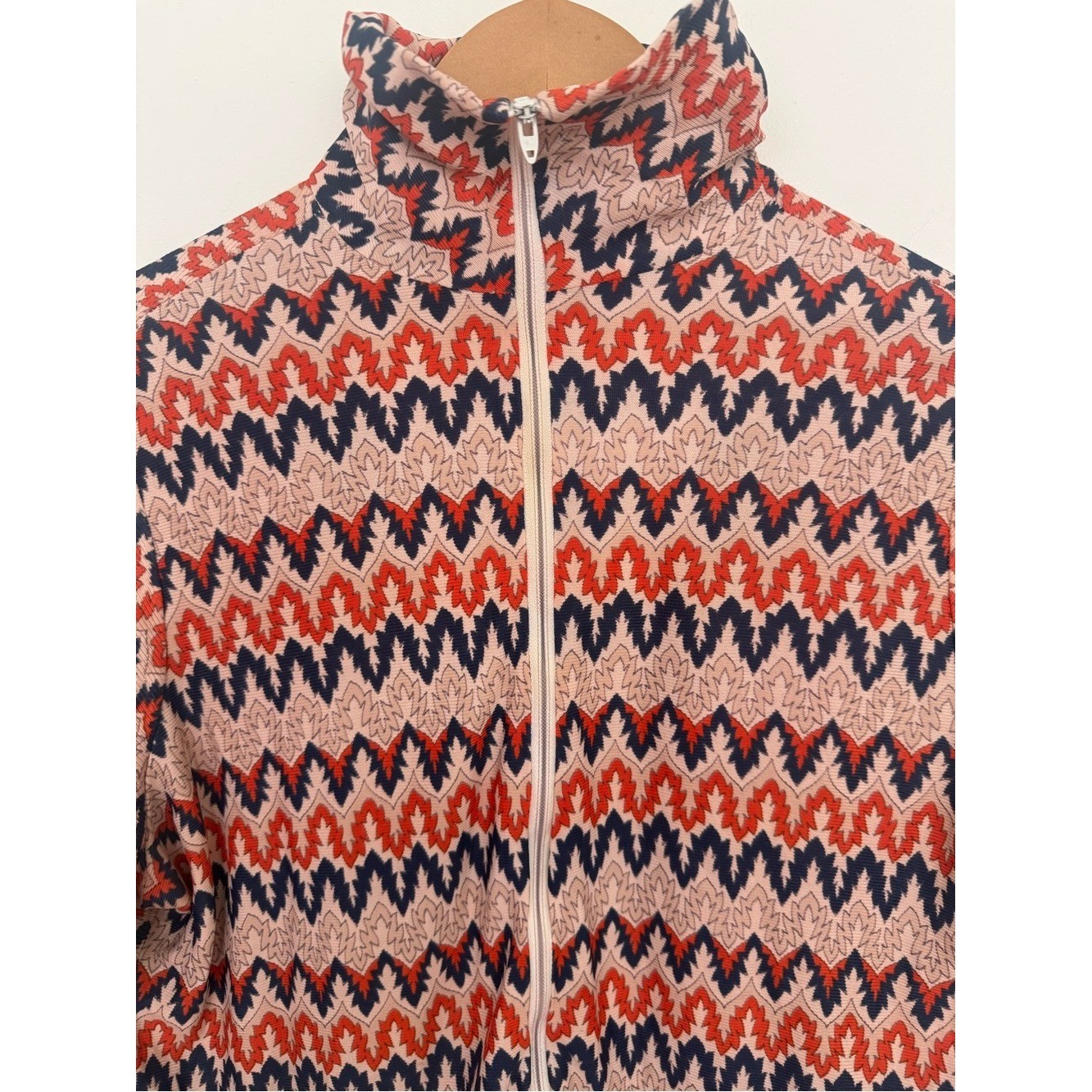 Vintage Quarter Zip Mock Neck Top Cover Up Tunic Size 18 (M) Coastal Grandmother