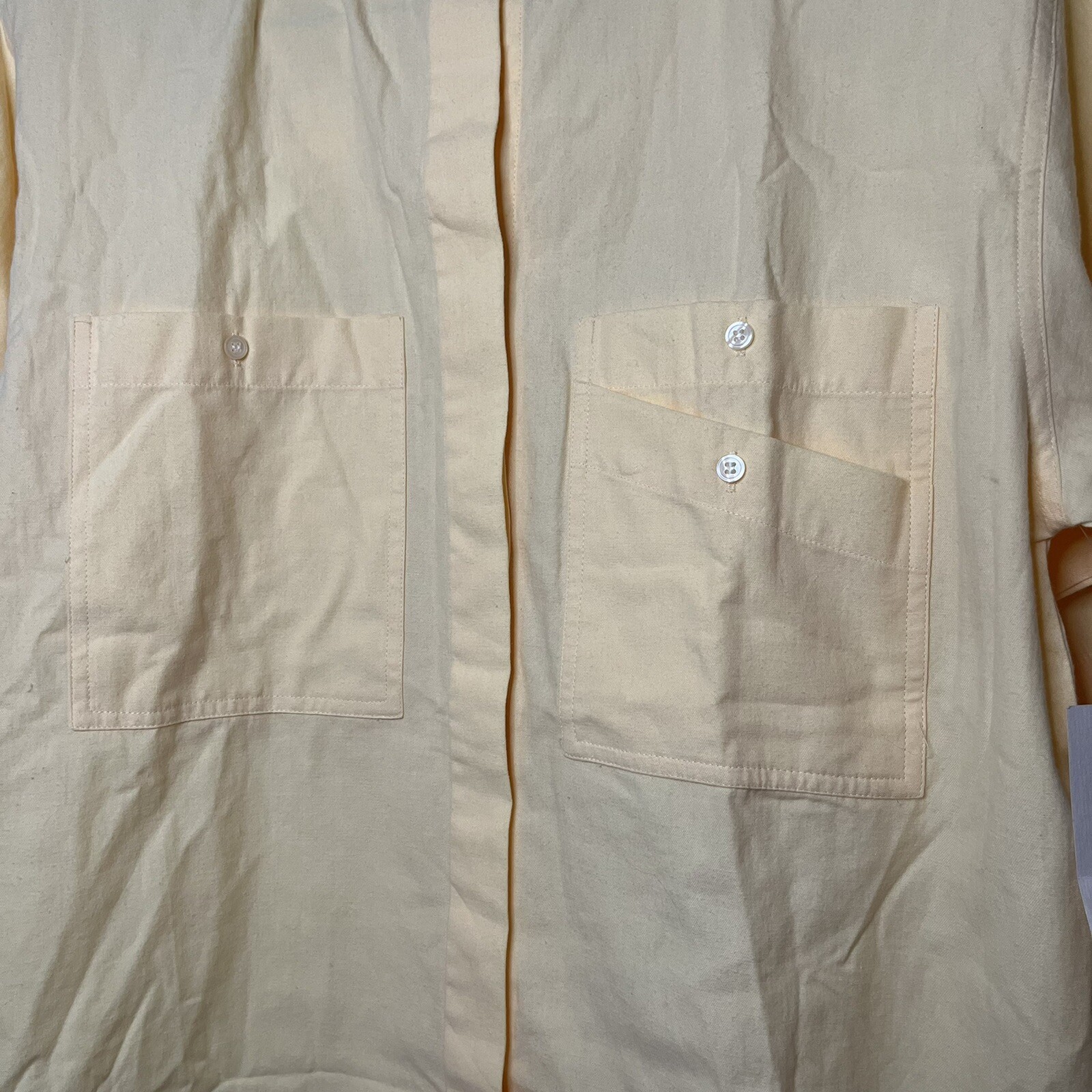 Vintage 80s Hunter’s Glen Yellow Cotton Casual Retro Button Down Shirt