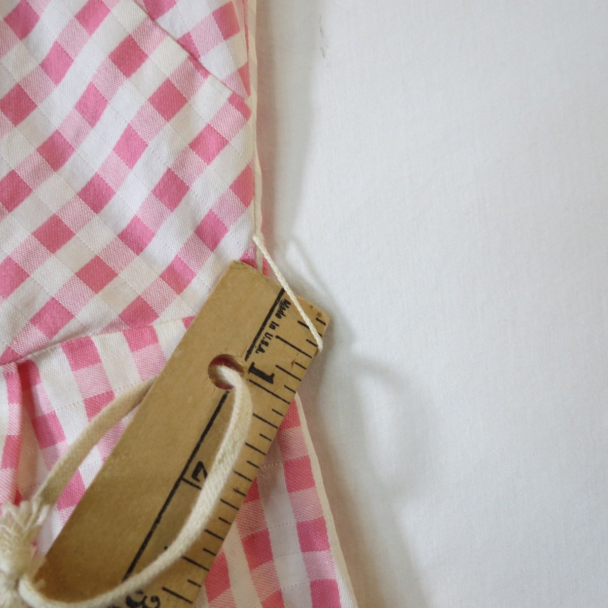 NO BELT VTG Betty Hartford Pink Gingham House Dress Rockabilly 50s A-Line READ